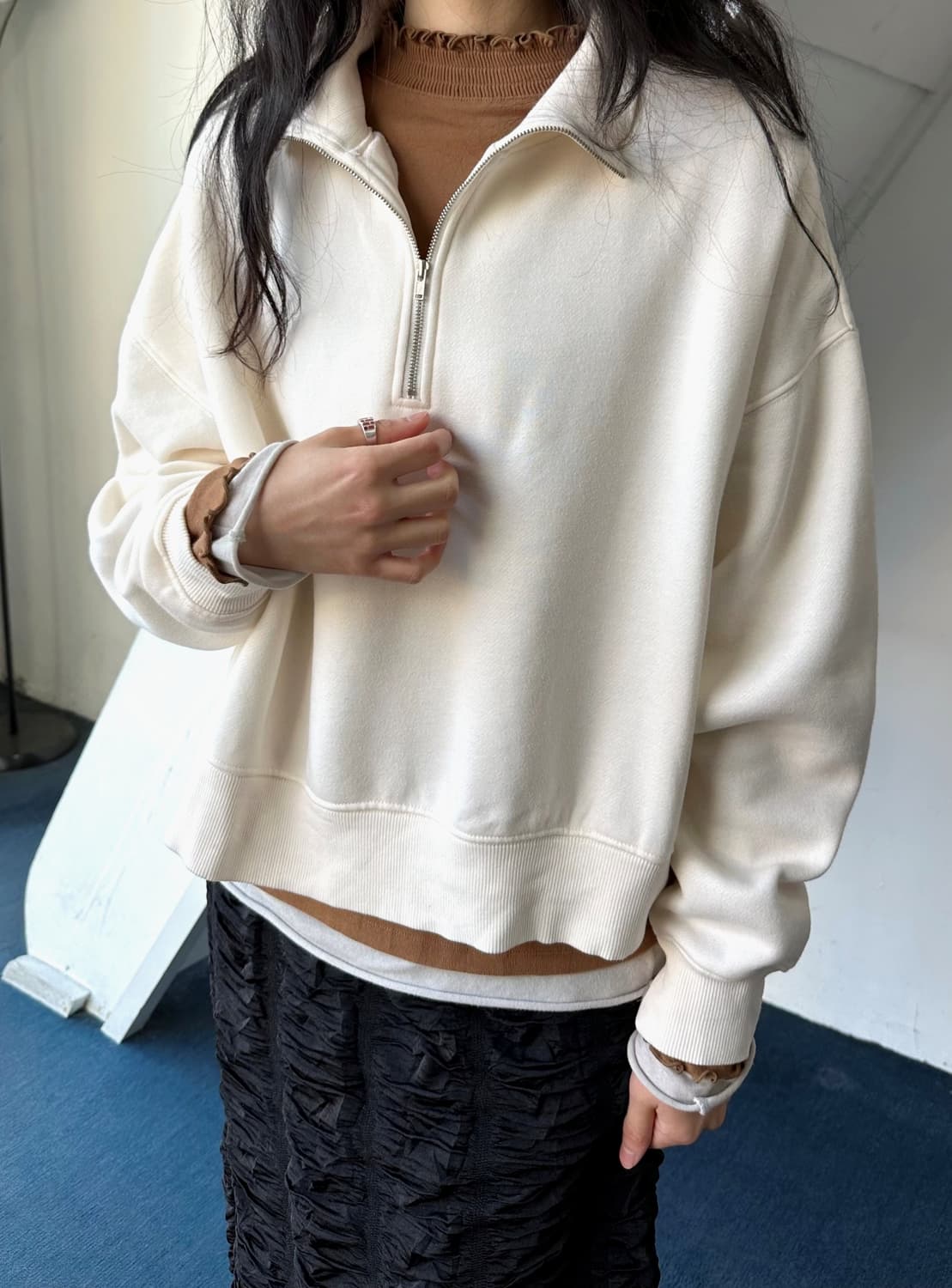 Shirring neck high gauge fabric stretche 상품이미지7