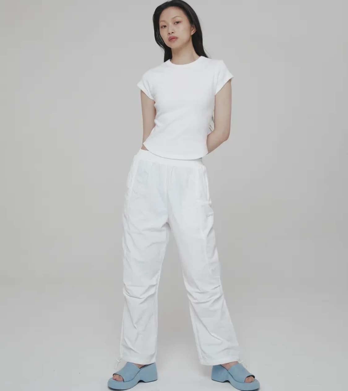 큐리티 베이직 반팔티 화이트 M 상품이미지2