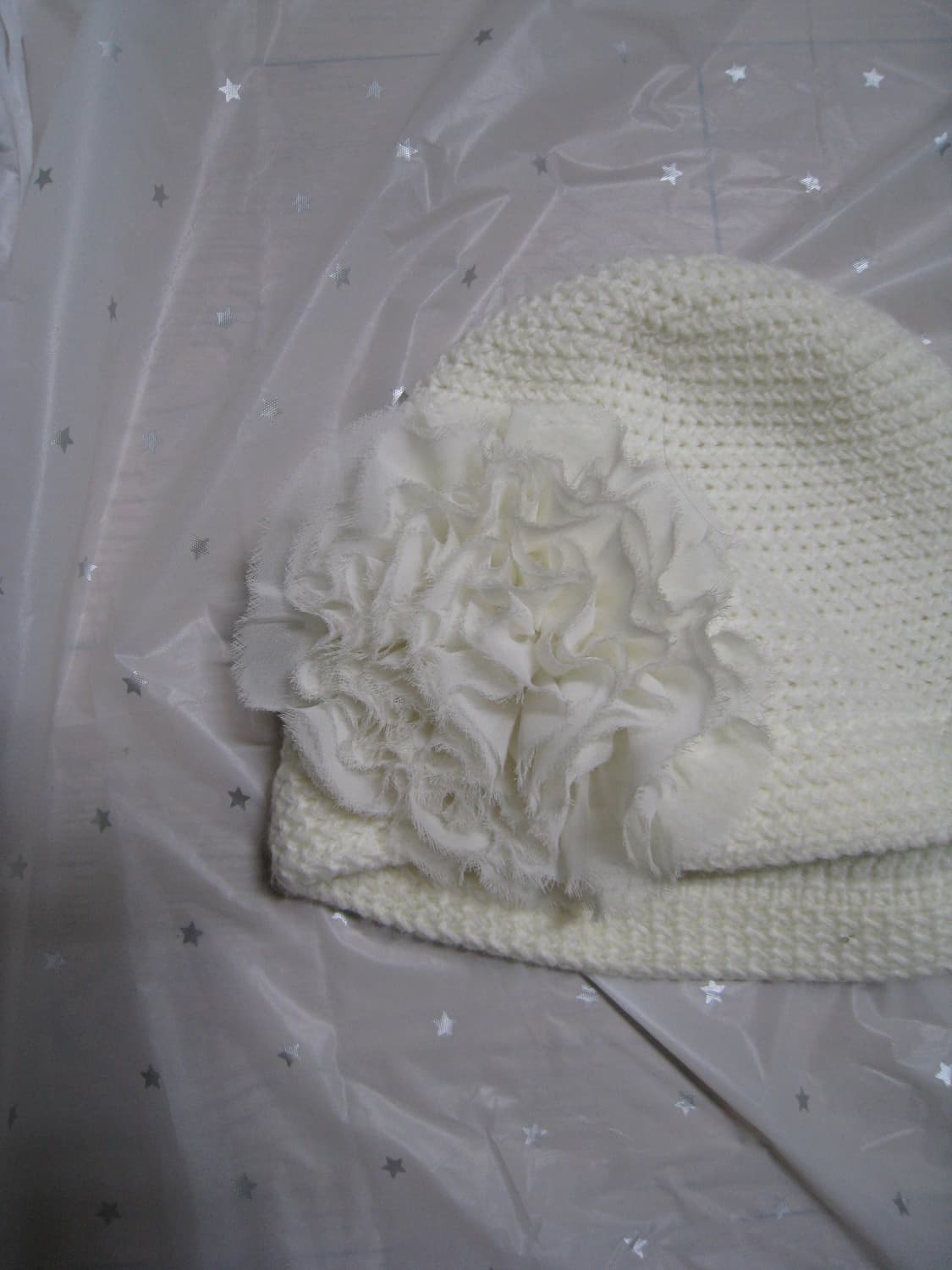 (단종 상품) 노피셜노피스 플라워 와플 니트 비니 화이트 상품이미지2