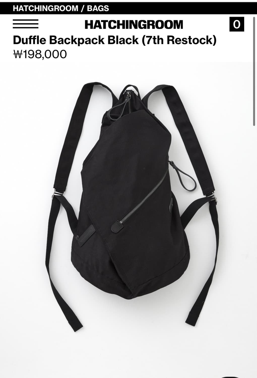 (구매) hatchingroom duffle backpack black 상품이미지1