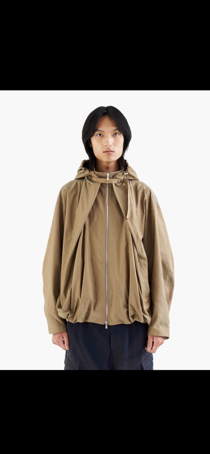 지용킴 드레이프 볼륨 후드 자켓 Green S 상품이미지4