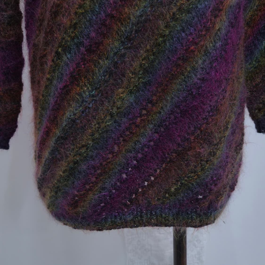 멀티 스트라이프 모헤어 니트 원피스형 스웨터 상품이미지8