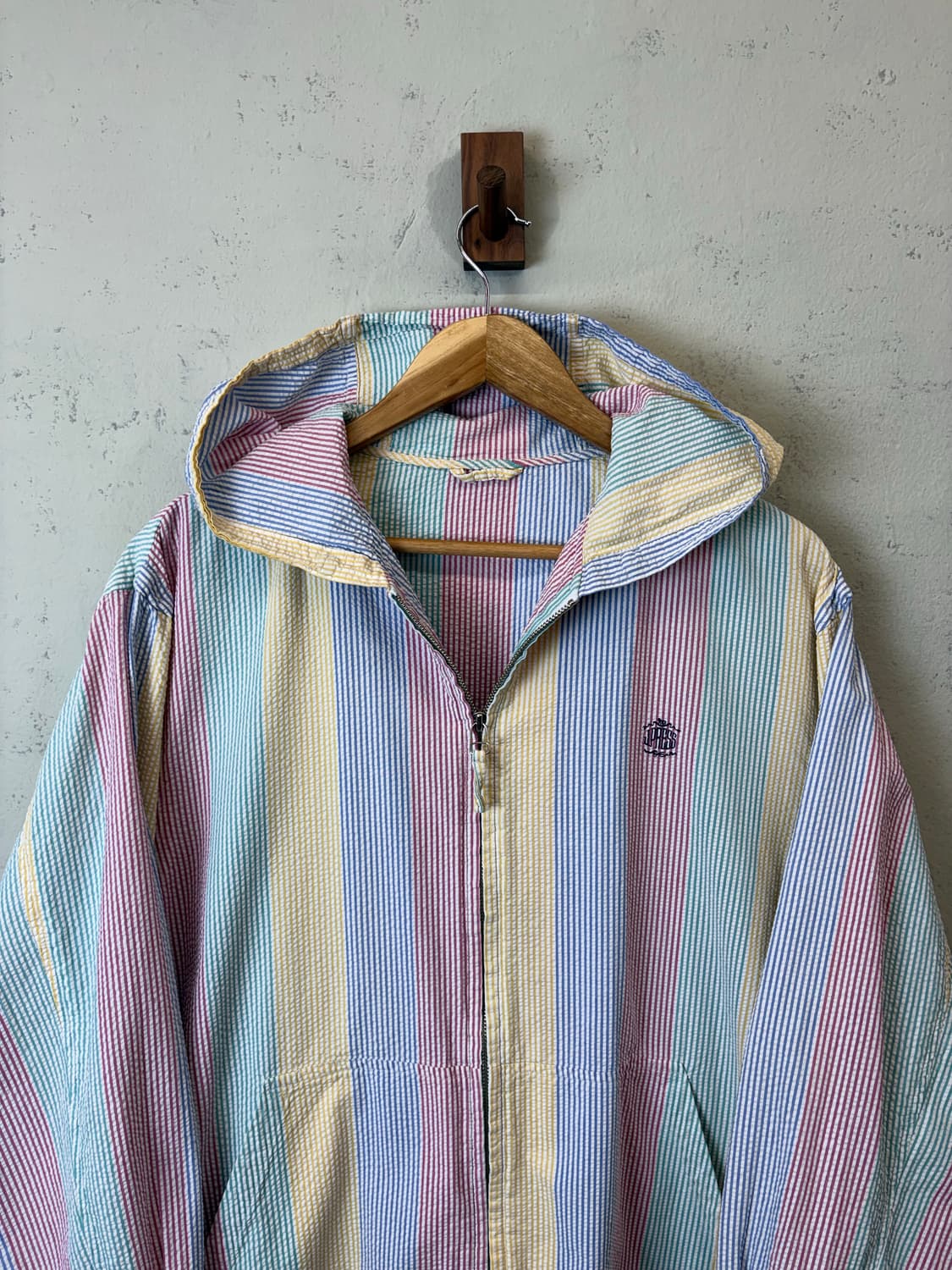 제이프레스 90s 빈티지 스트라이프 시어서커 후드 자켓 상품이미지5