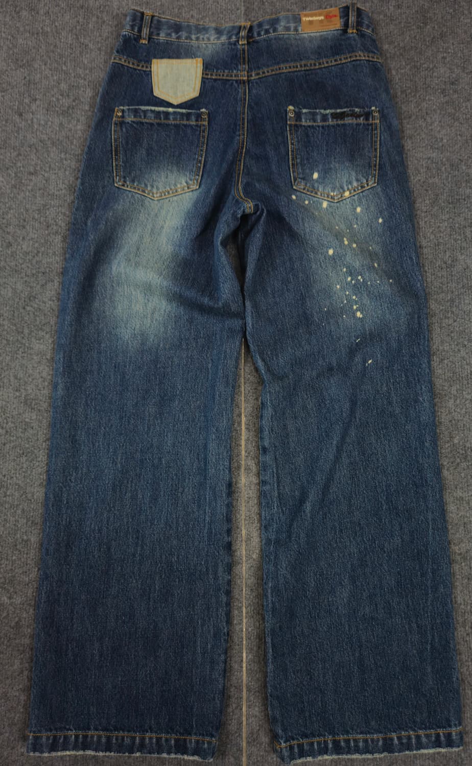 트윈보이즈 스타일 빈티지 워싱 페인팅 데님 팬츠 급처 상품이미지3