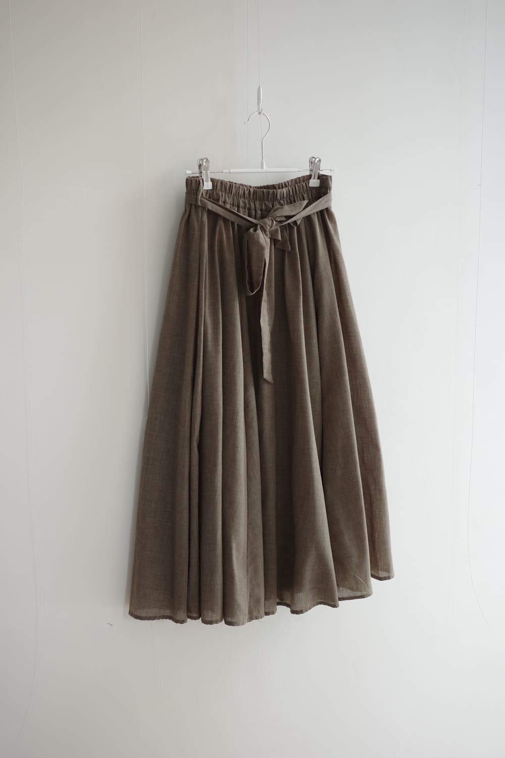Galloria ribborn brown khaki skirt 상품이미지6