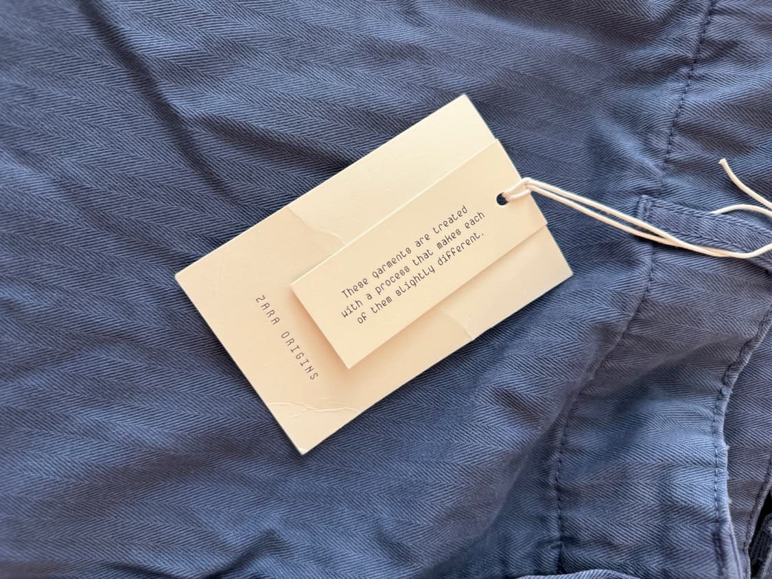 자라 오리진스 디스트레스드 카고 진 블루 상품이미지8