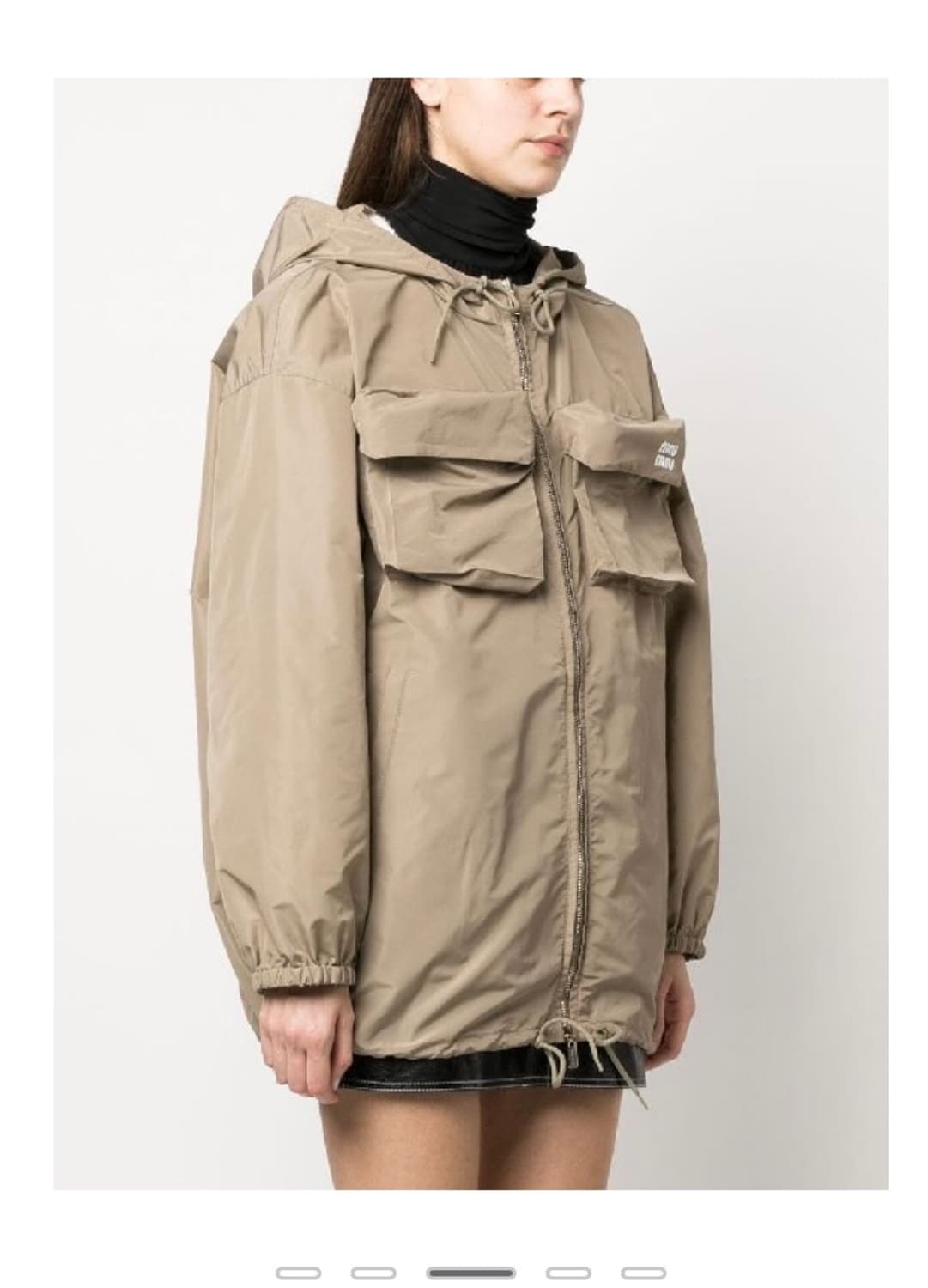 미우미우 로고 플랩포켓 후드 집업 자켓 상품이미지1