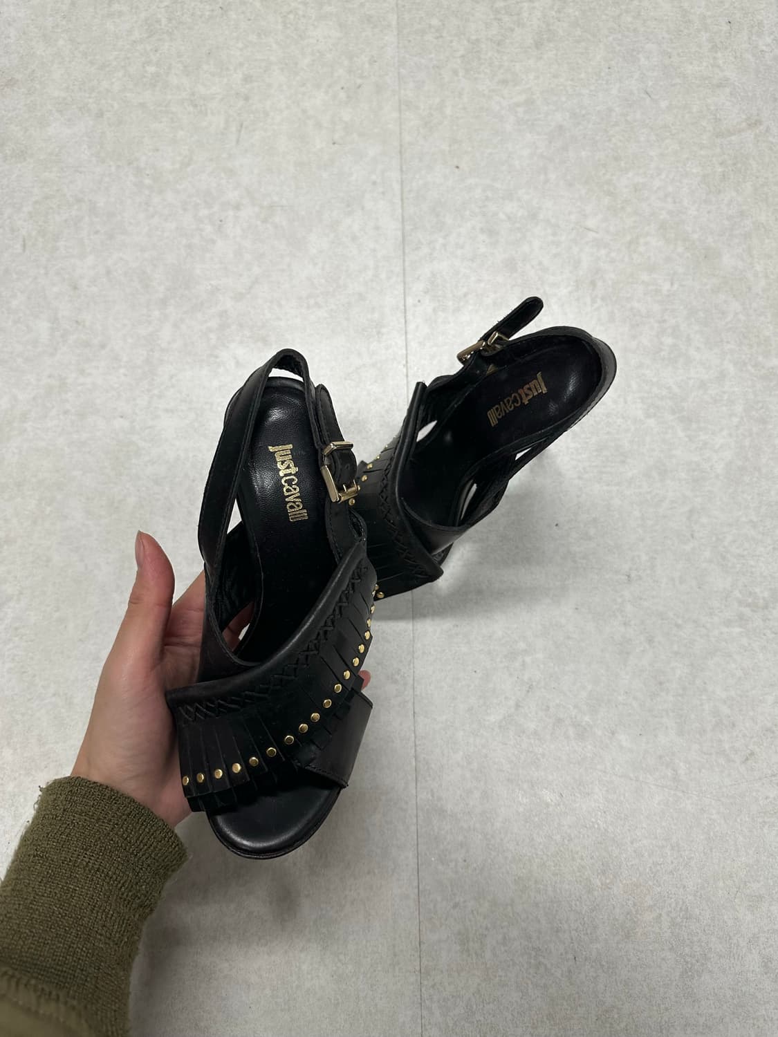 Just Cavalli 테슬 골드 스터드 힐 상품이미지2