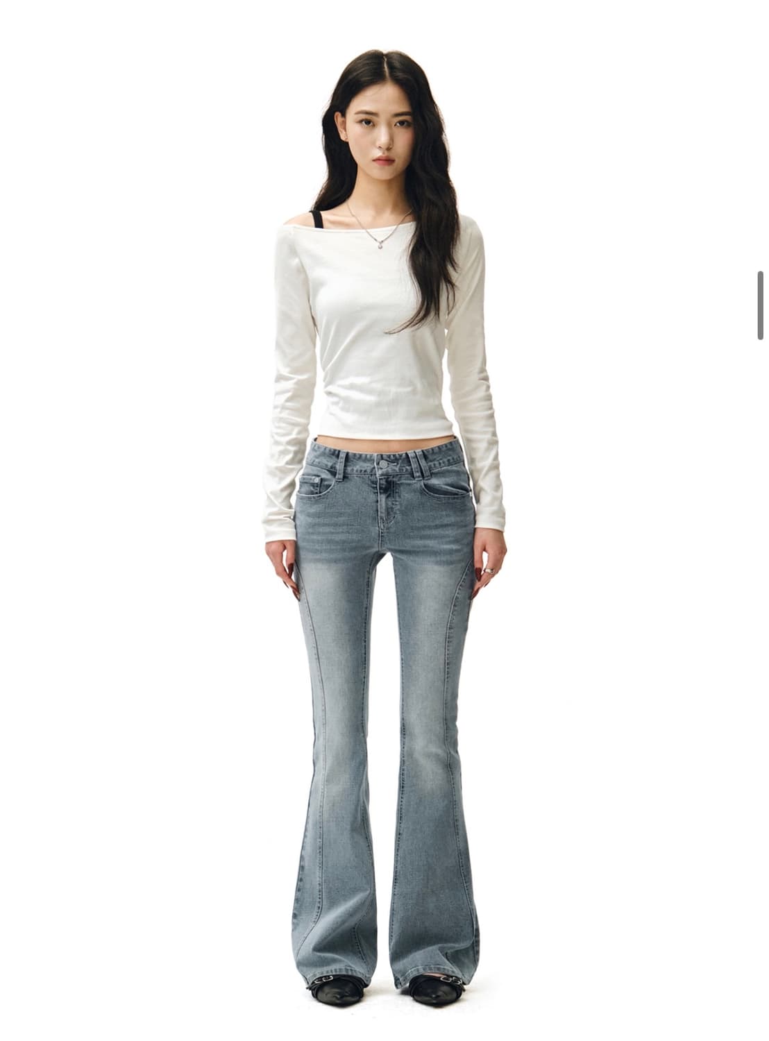 데케트 우먼 Zip Pocket Slim Low Rise 플레어 진 상품이미지1