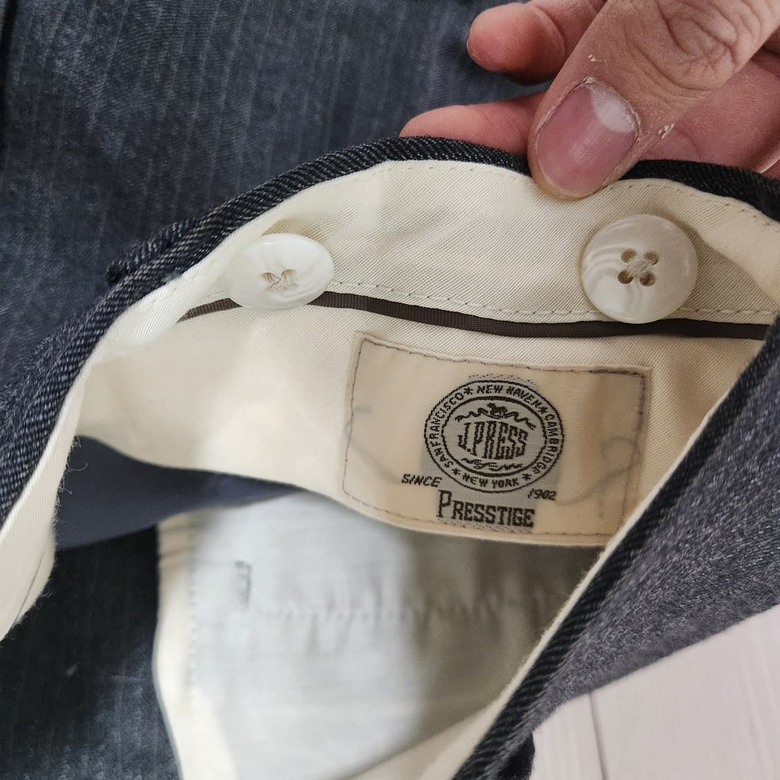 제이프레스 스트라이프 울팬츠 상품이미지2