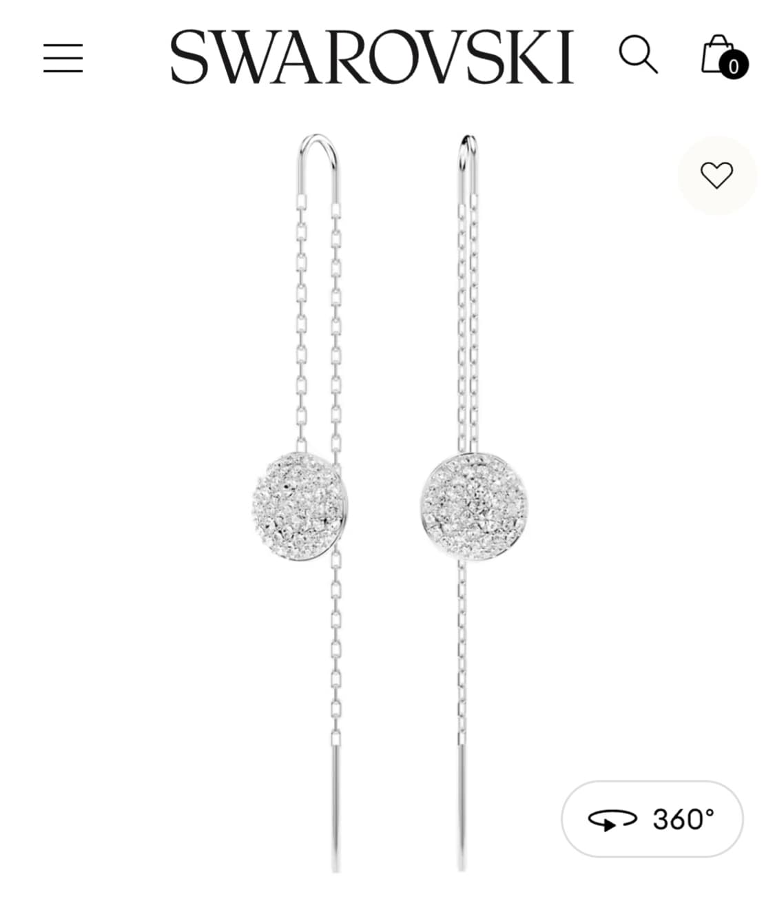 새제품)스와로브스키 양면 드롭 귀걸이 정품 상품이미지2