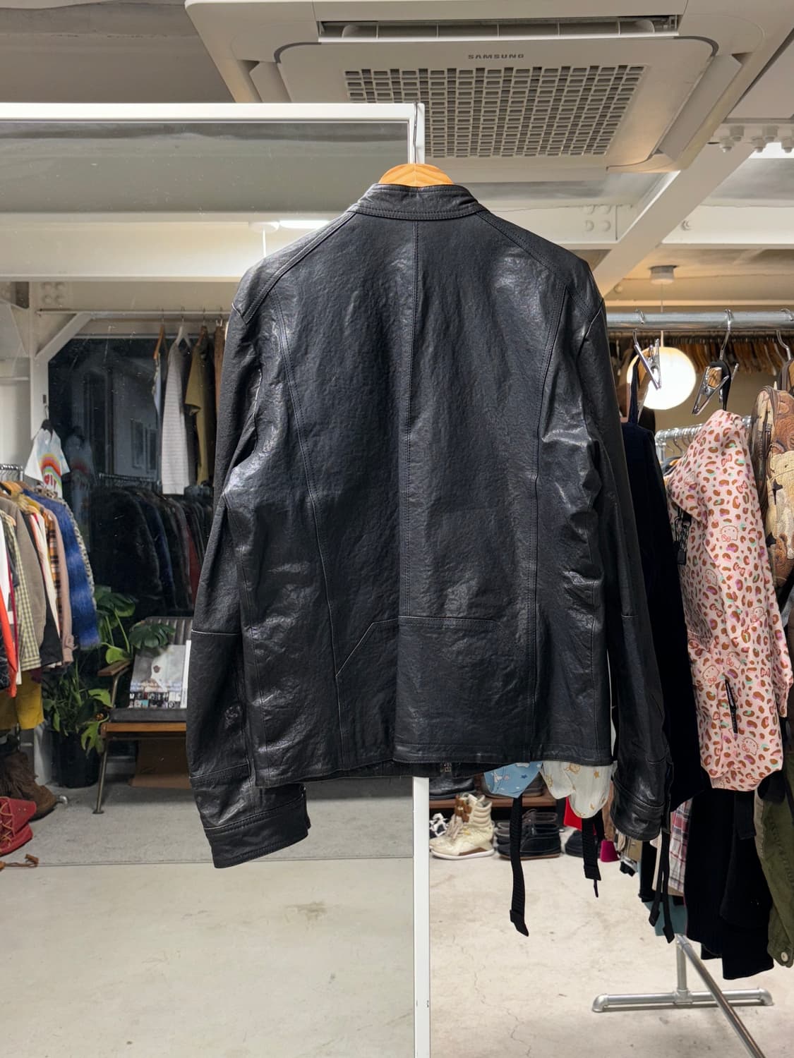 빈티지 카페레이서 쉽스킨 레더 자켓 상품이미지5