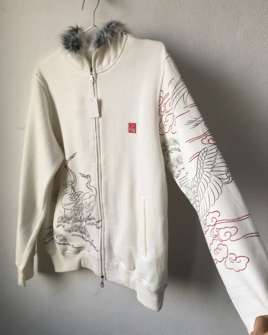 Fake fur hood oriental hood zip up 상품이미지3