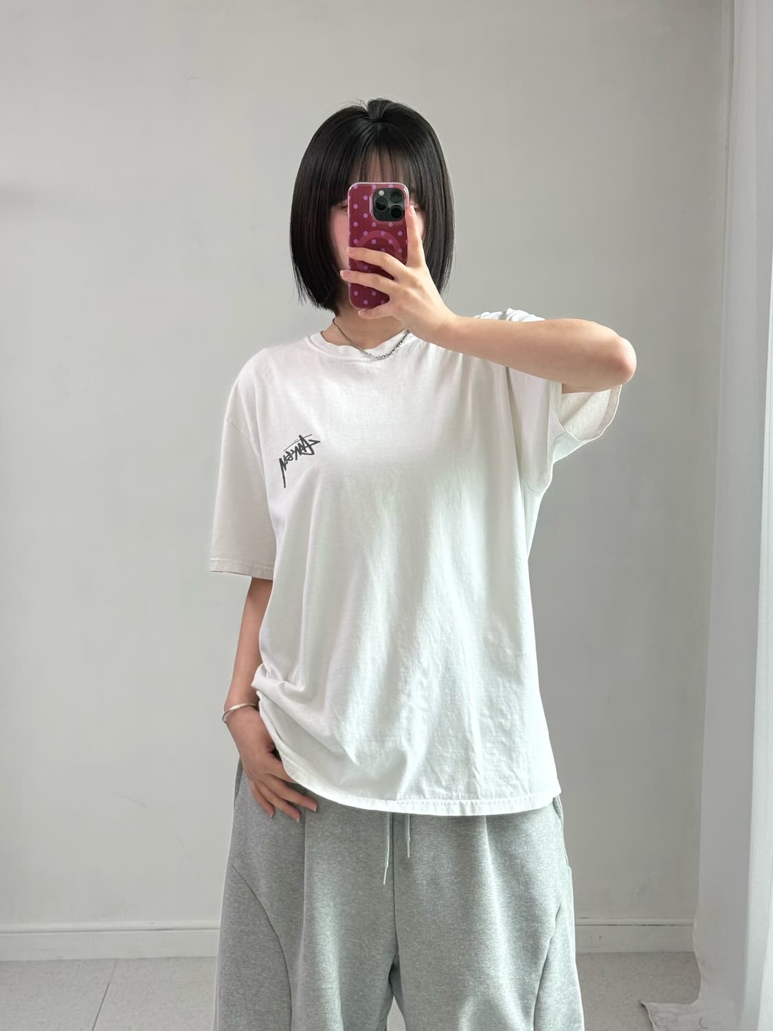 스투시 쉐터드 화이트 반팔 상품이미지3