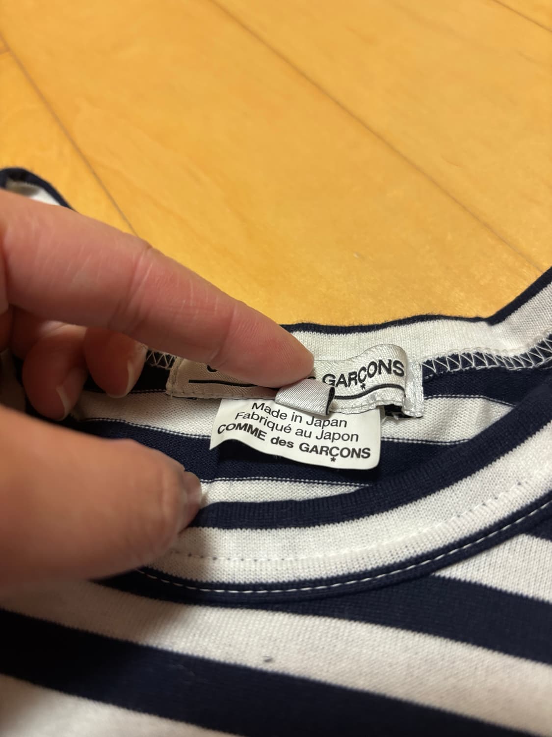 꼼데가르송 CdG 스트라이프 긴팔 티셔츠 XS 상품이미지5