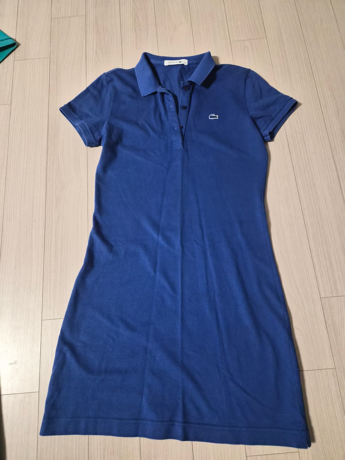 [라코스테] 여성 슬림핏 반팔 피케 원피스 (블루) 상품이미지3