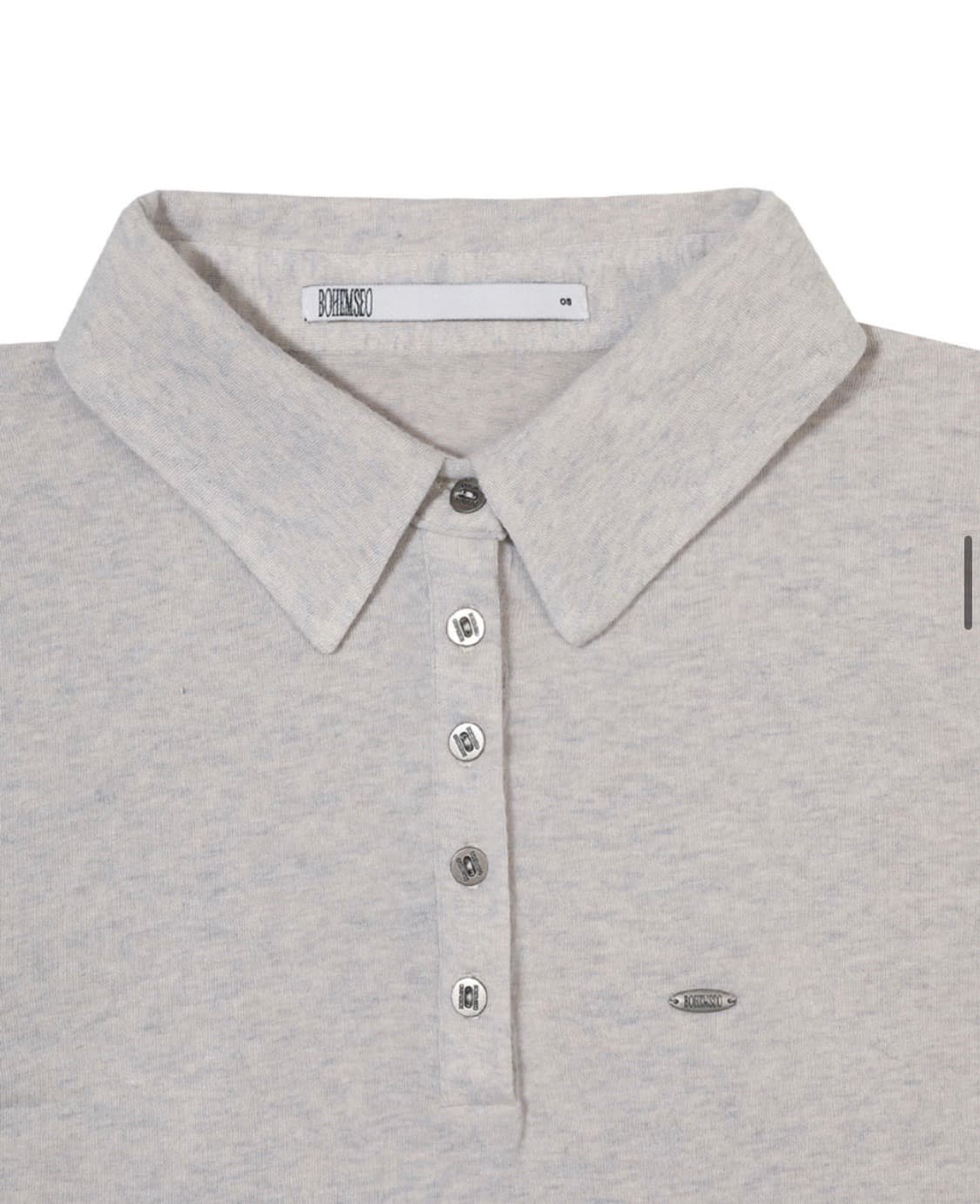 보헤미안서울 soft half collar shirt, oatmeal 상품이미지4