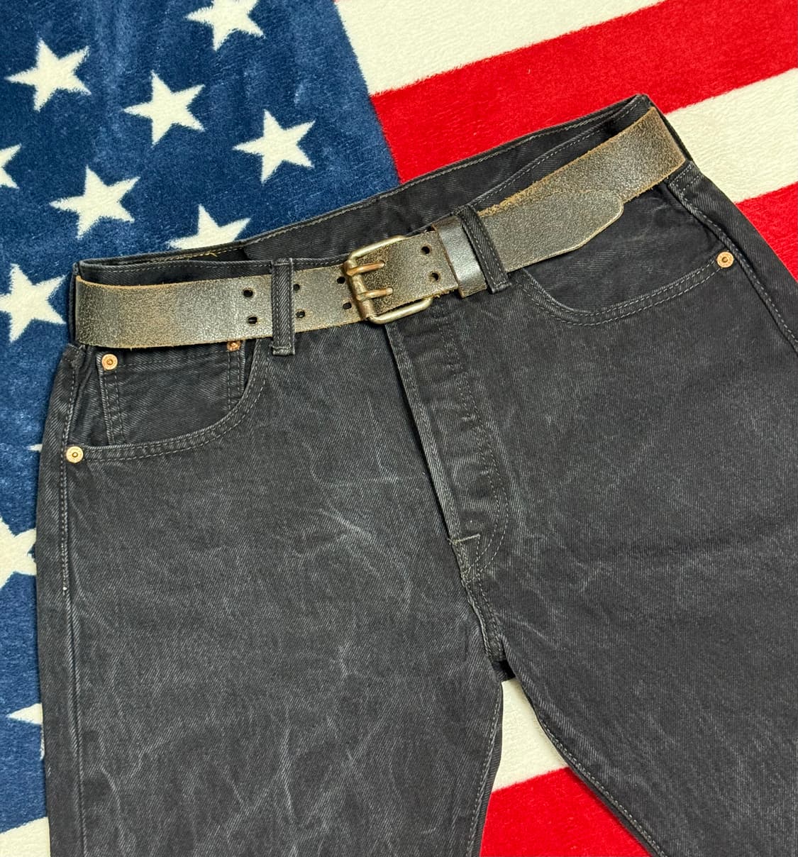 빈티지레더벨트 vintage leather belt 가죽벨트 투홀  상품이미지6