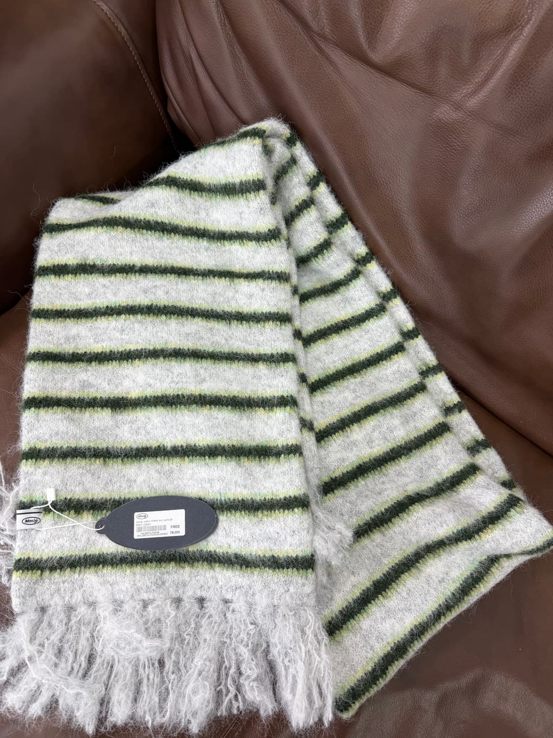 mmlg 헤어리 스트라이프 머플러 상품이미지1