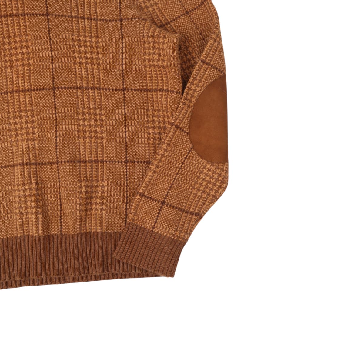 폴로 랄프로렌 카멜 체크 스웨이드패치 숄카라 니트 상품이미지4