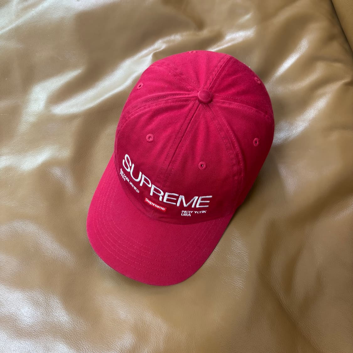 슈프림 6패널 볼캡 모자 Est1994 레드 상품이미지5