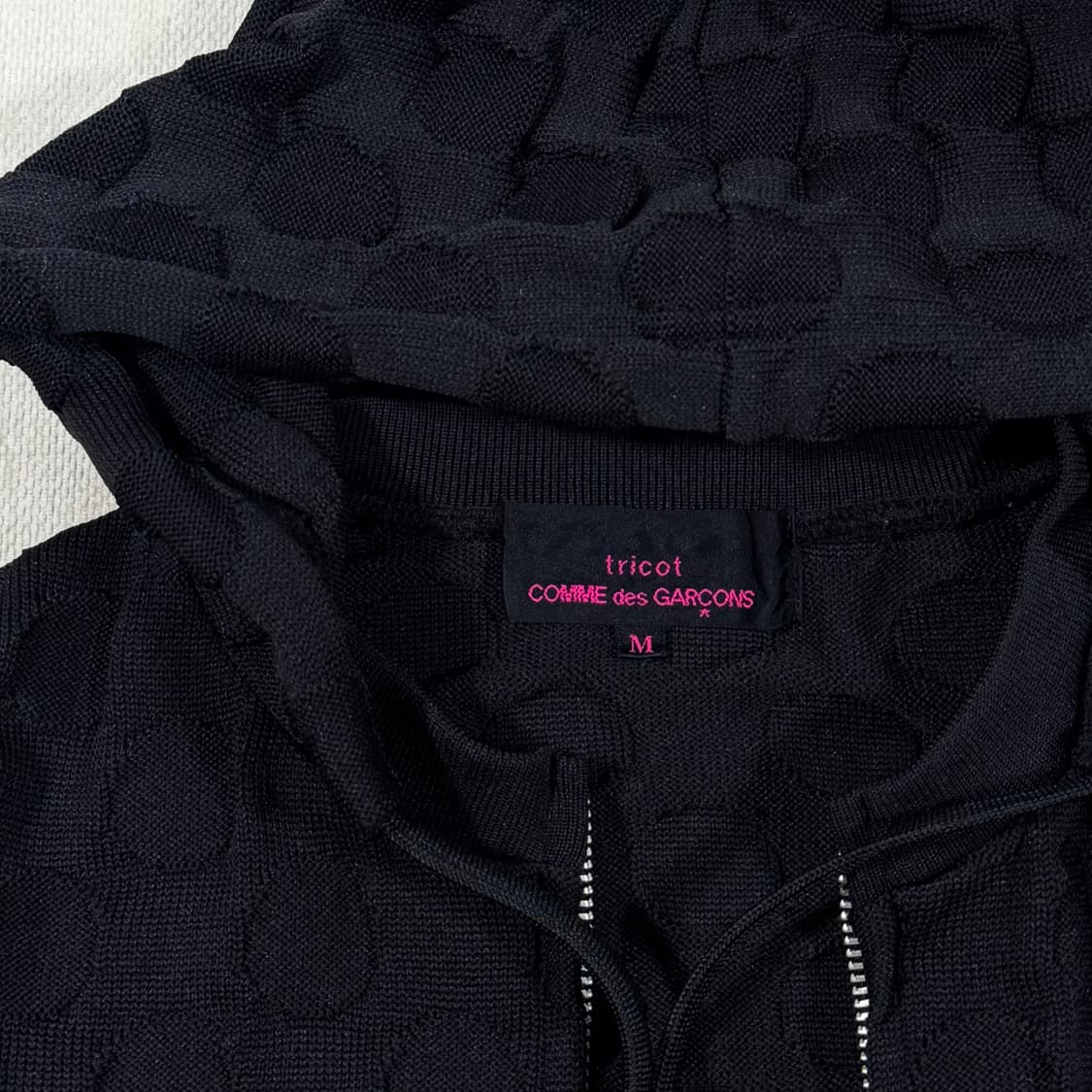 Dot Knit Jacquard Black Hoodie 상품이미지5