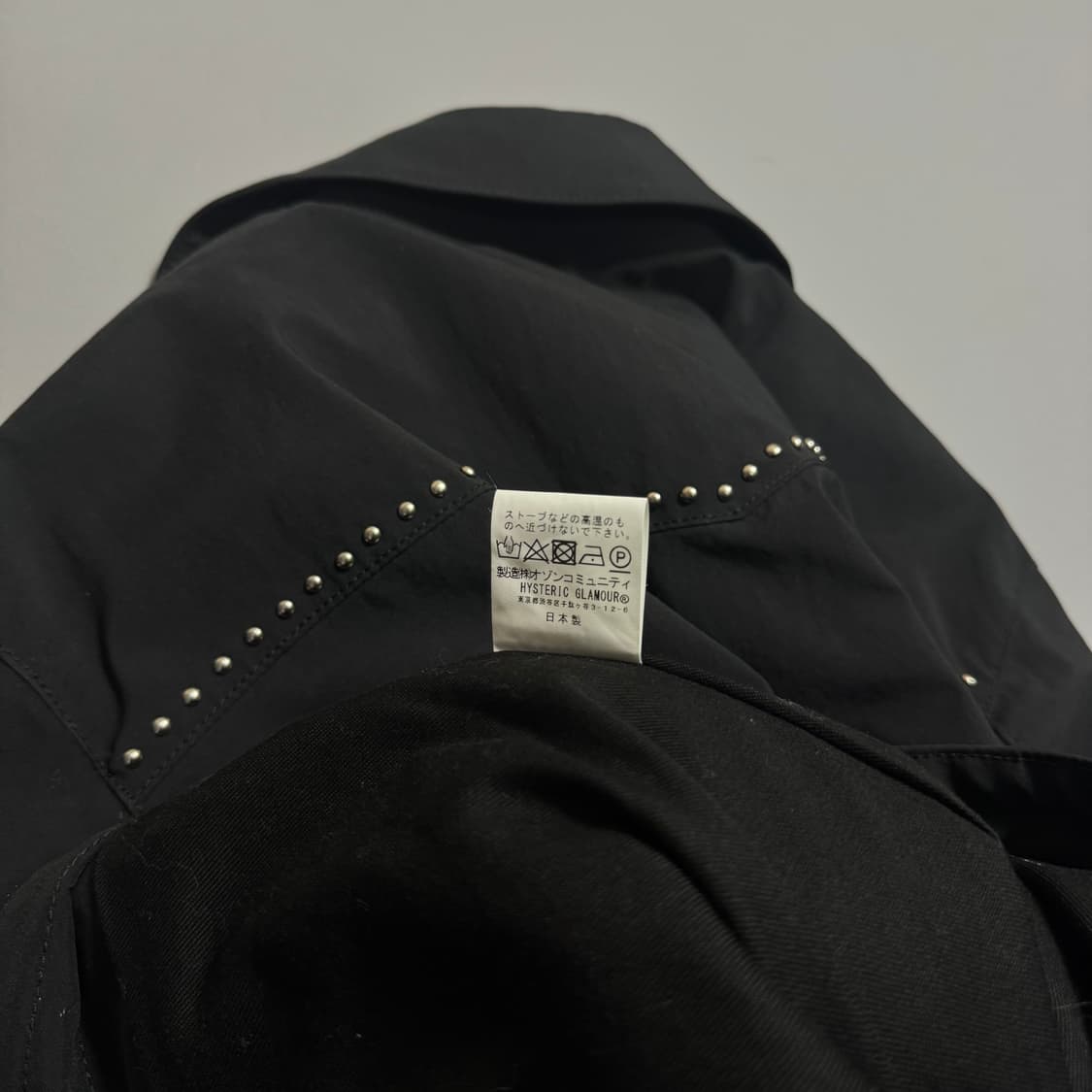 히스테릭글래머 블랙컬러 트윌 나일론 스터드 더블 라이더스 자켓 상품이미지7