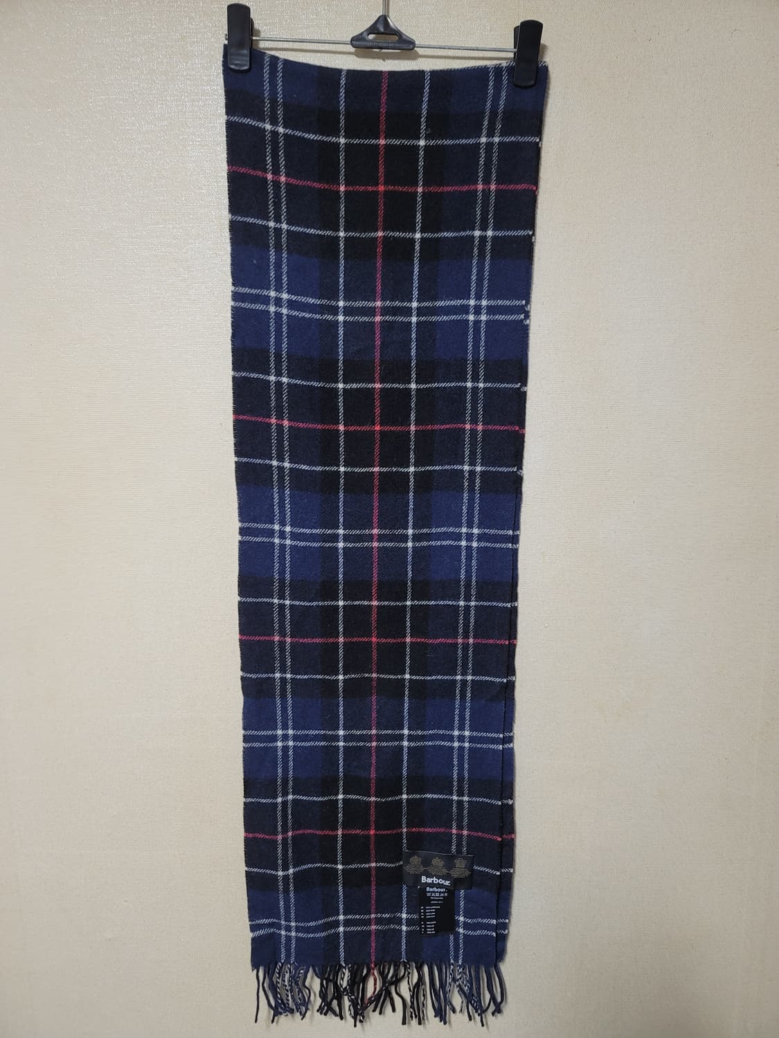 바버 네이비 타탄체크 머플러 상품이미지1