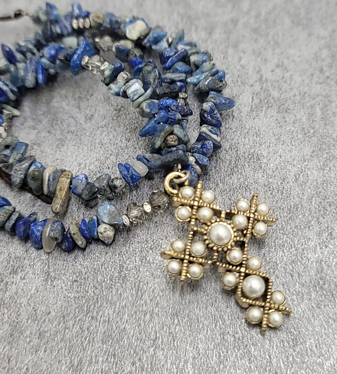 lapis lazuli cross necklace 상품이미지2