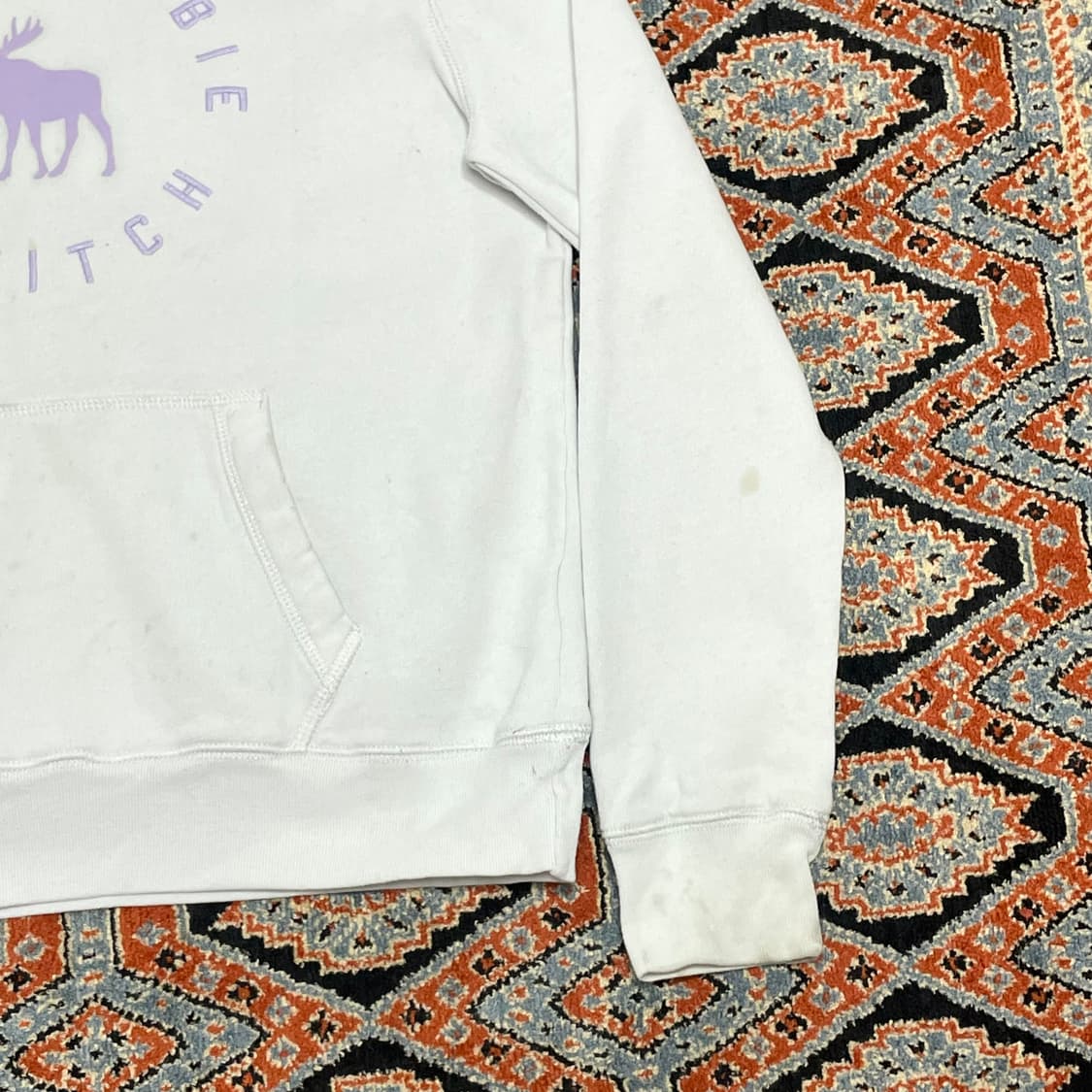 아베크롬비 스펠로고 화이트 후드티 키즈 13/14 상품이미지3