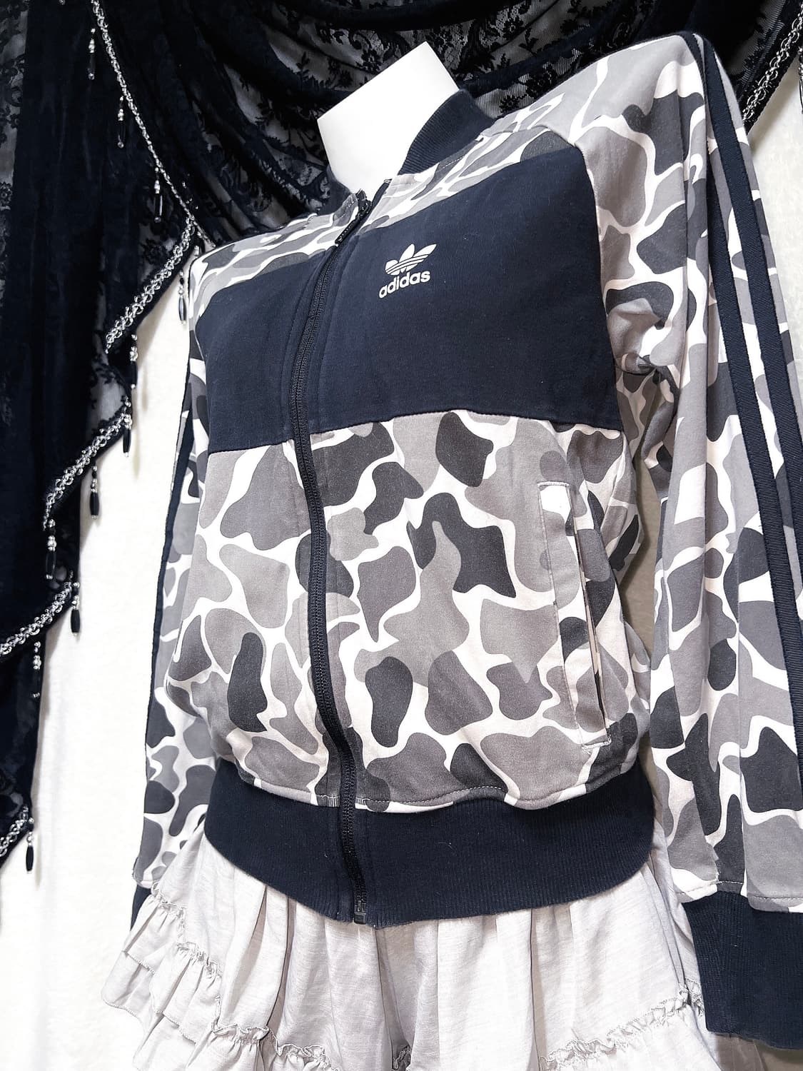 아디다스 카모 밀리터리 트랙탑 저지 져지 자켓 스포티 갸루 y2k 펑크 상품이미지3