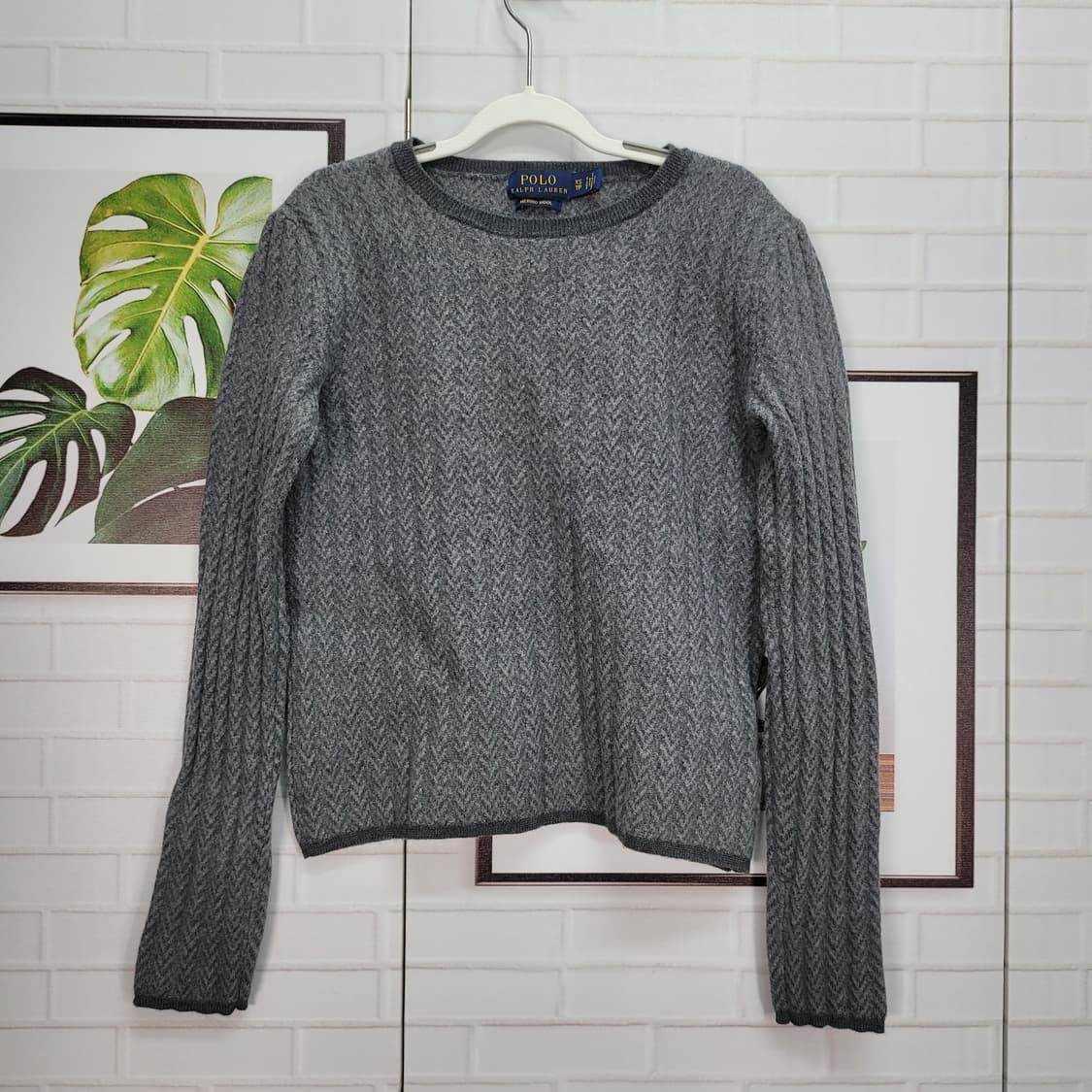 폴로랄프로렌 메리노 울 꽈배기 크롭 니트 스웨터 XS사이즈 상품이미지1