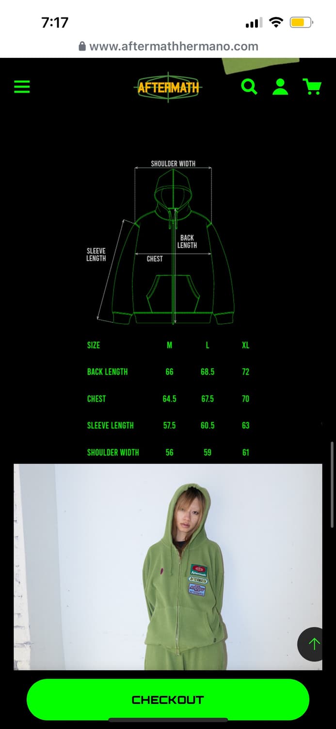 애프터매스 와플 후드집업 m 상품이미지3