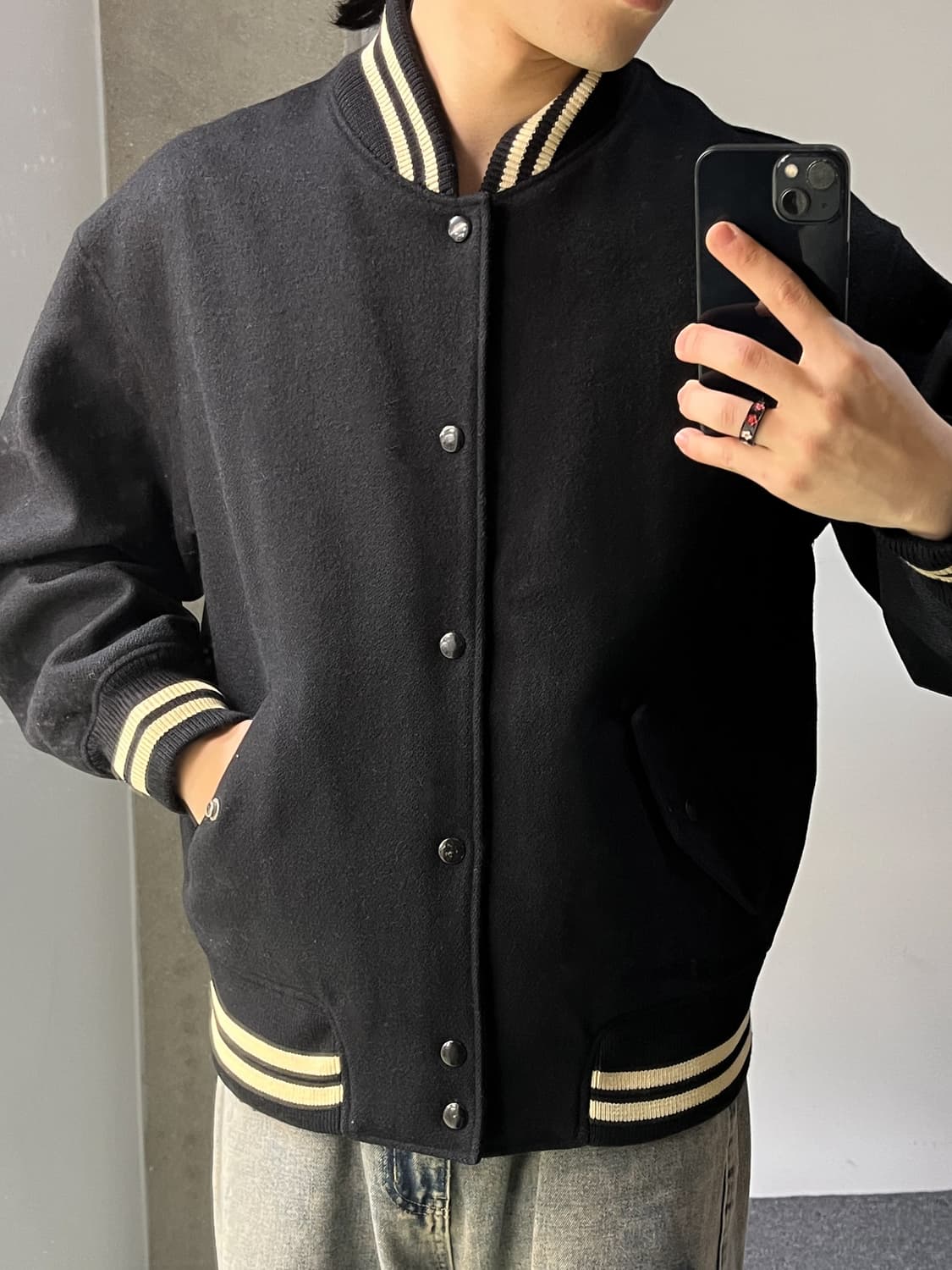 Comme Ca Du Mode 백 로고 바시티 자켓 상품이미지2