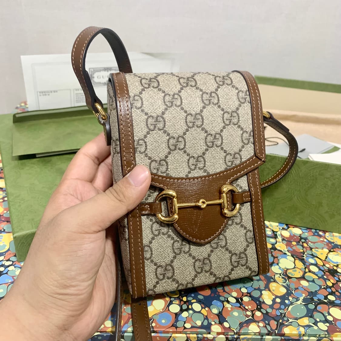 정품/새상품급 풀구성/구찌 홀스빗 1955 미니 크로스 상품이미지3