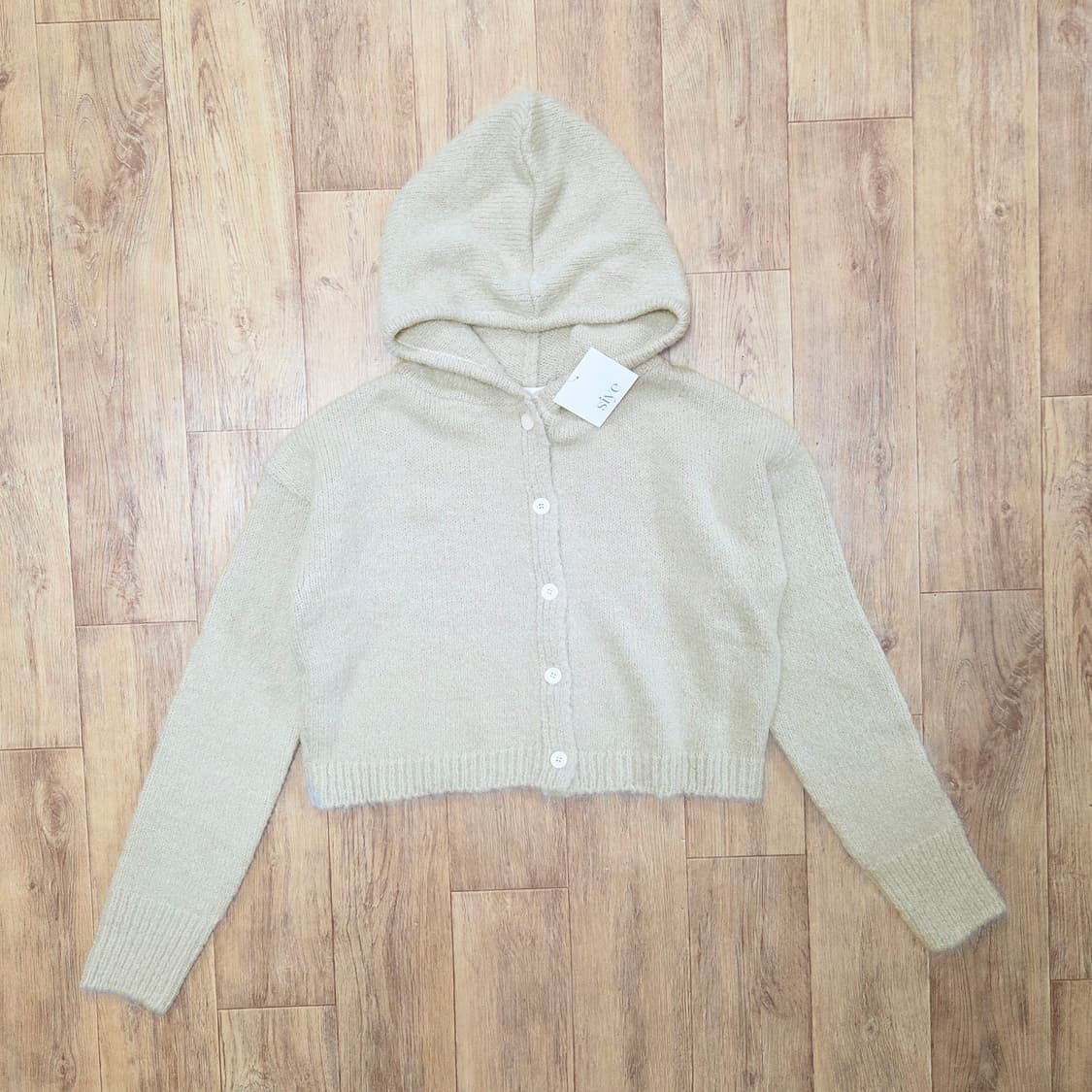 시예(siye) 시예샵 샵시예 오트밀 파인 후디 니트가디건  새상품 상품이미지3