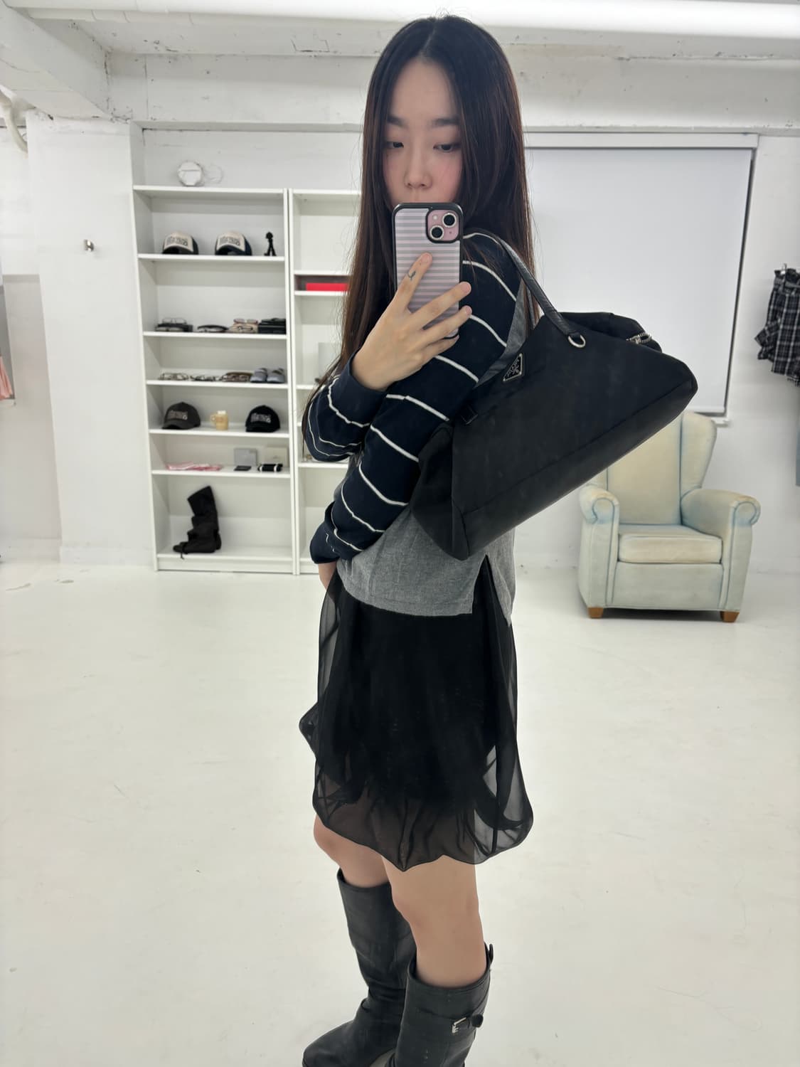 prada nylon bowling  bag 상품이미지5