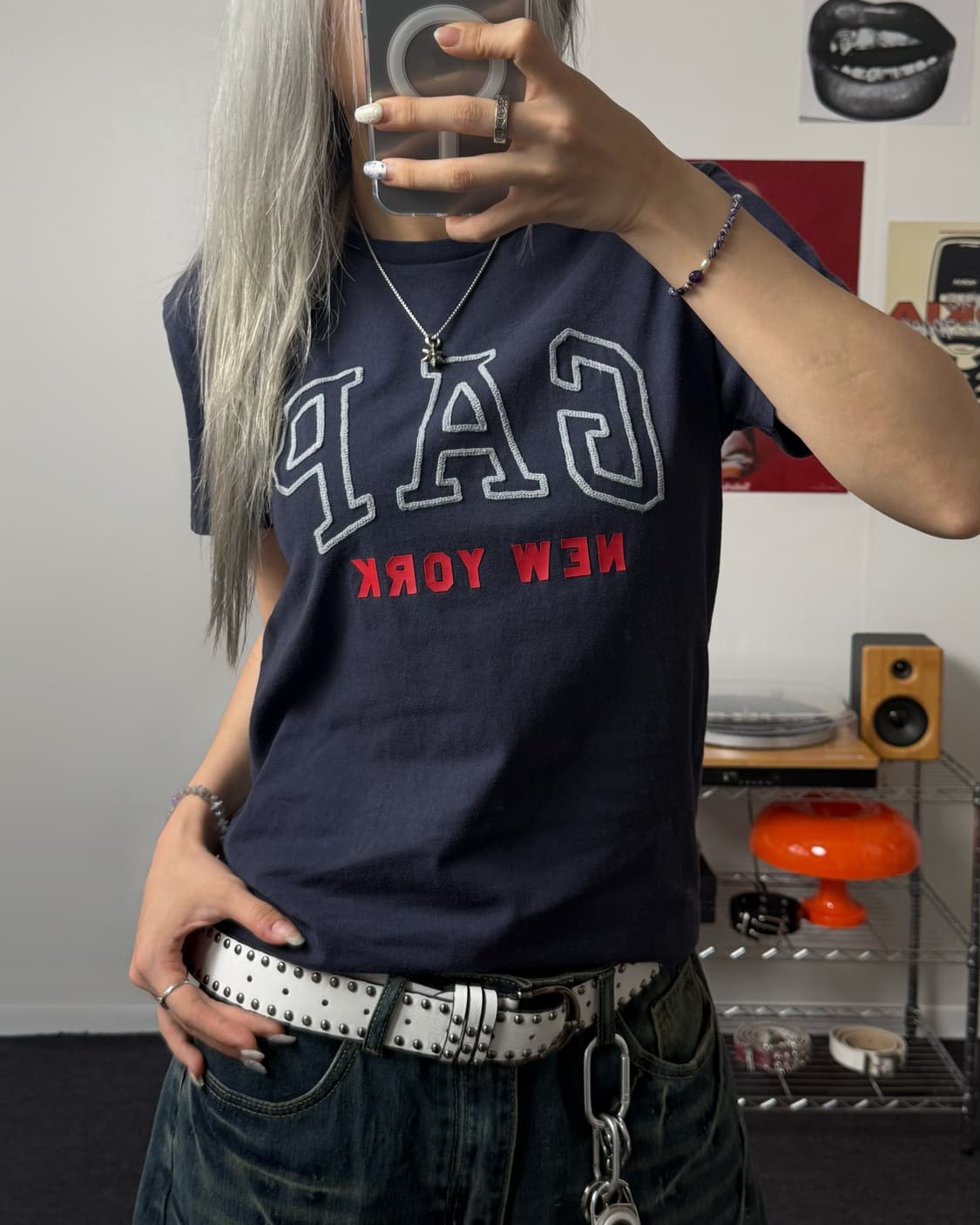 GAP 뉴욕 네이비 반팡 티셔츠 상품이미지2