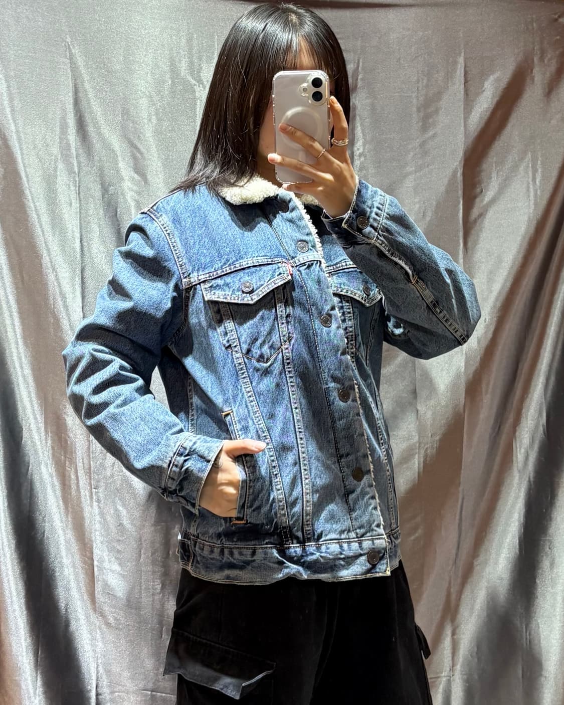 S 리바이스 투포켓 양털 카라 데님자켓 상품이미지1