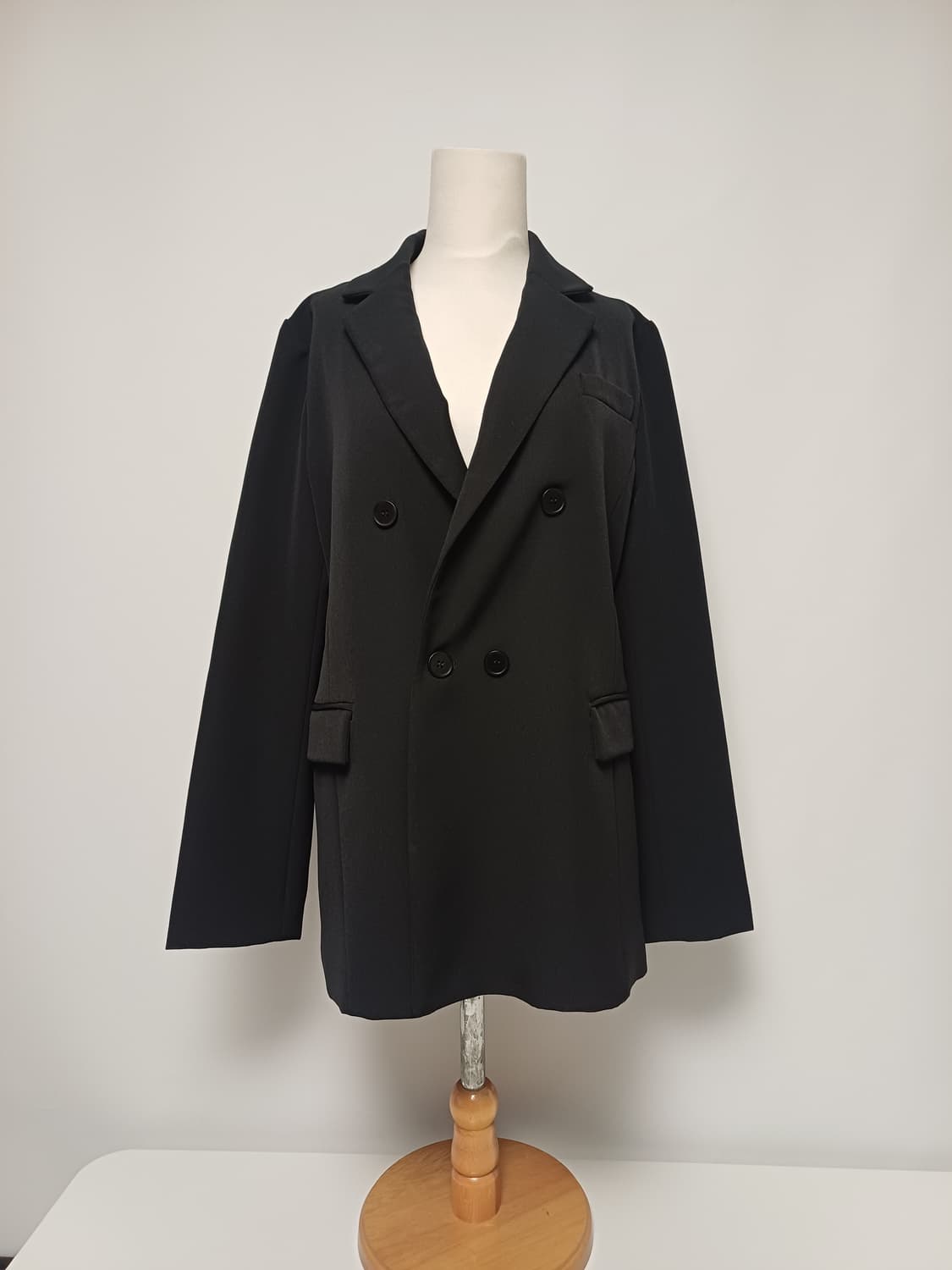 [XL/88] TNGTW 미니멀 더블 버튼 자켓 (블랙/스판 10%) 상품이미지1