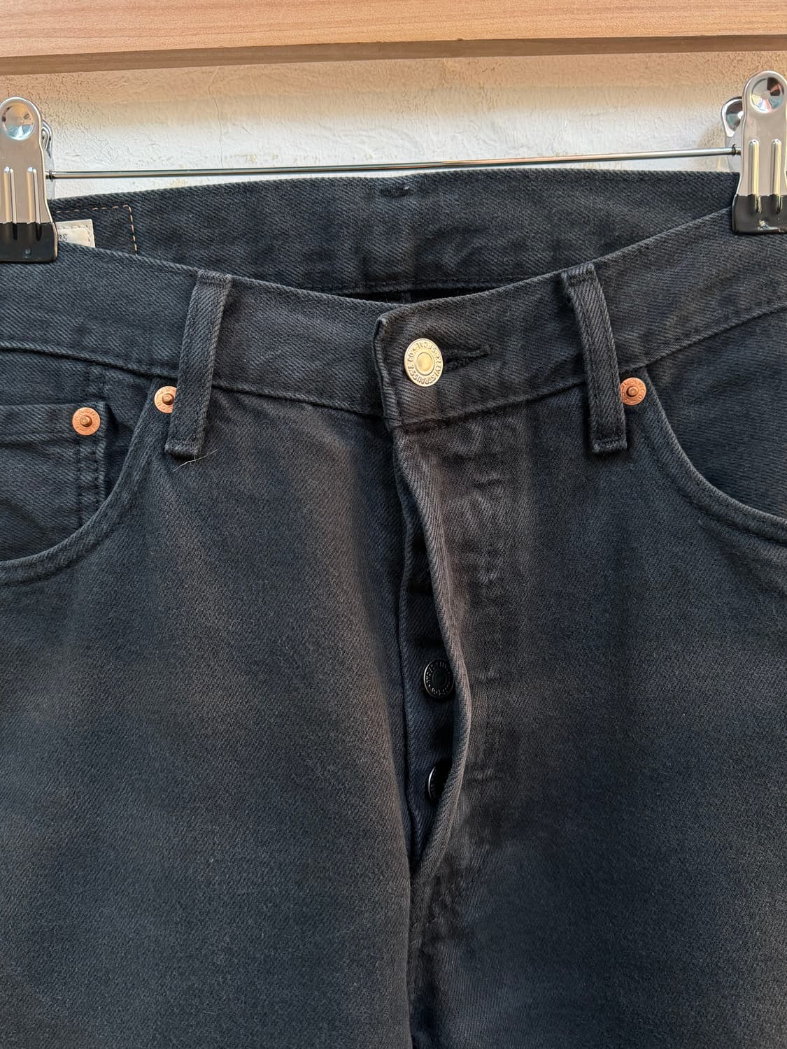 Levis 501 리바이스 흑청 블랙 데님 진 33x32 상품이미지4