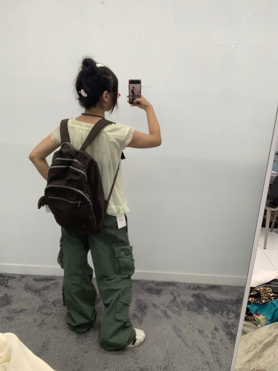 카키 카고 디테일 팬츠 상품이미지2