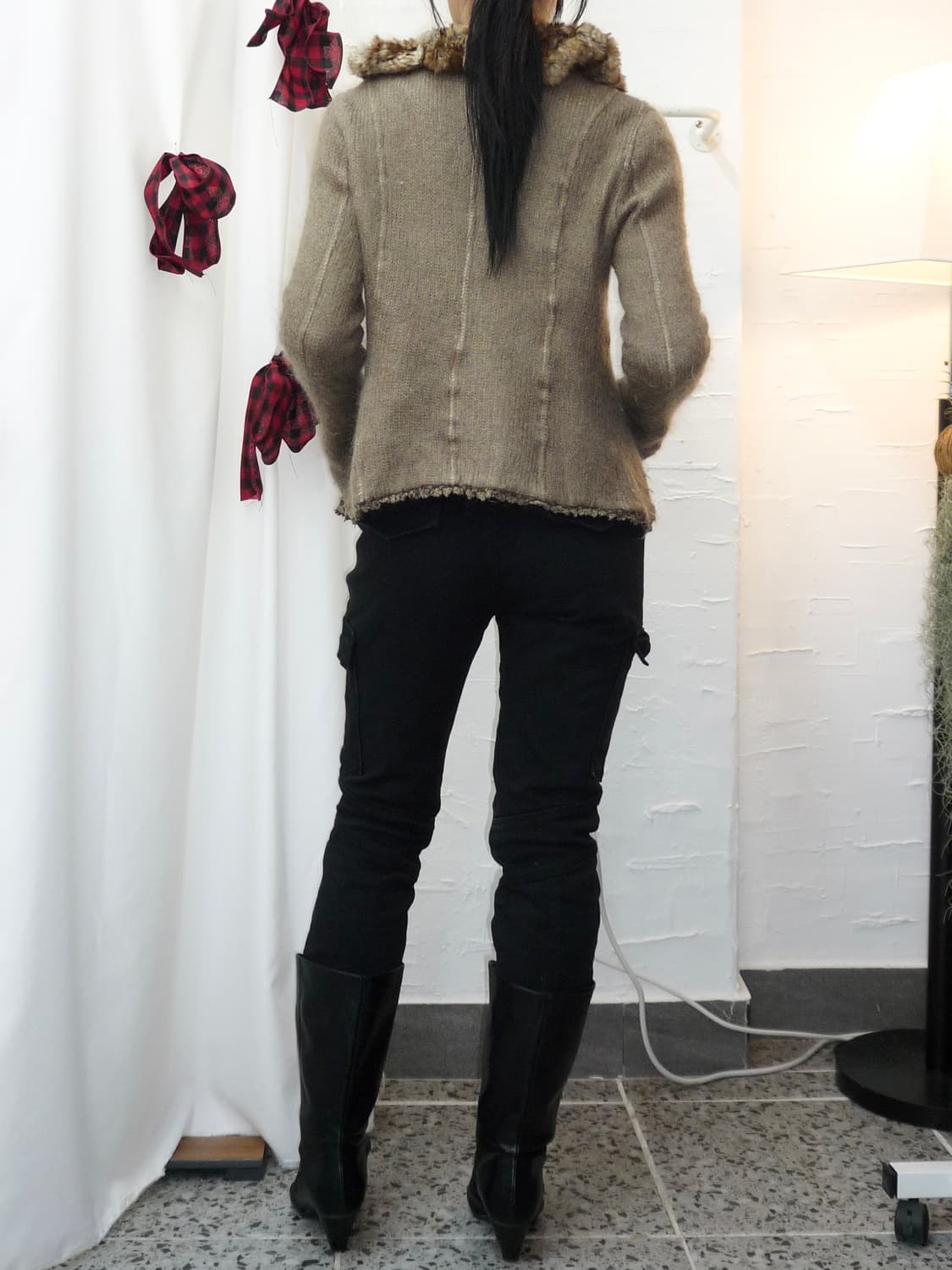 fur-trimmed neckline cardigan 상품이미지6