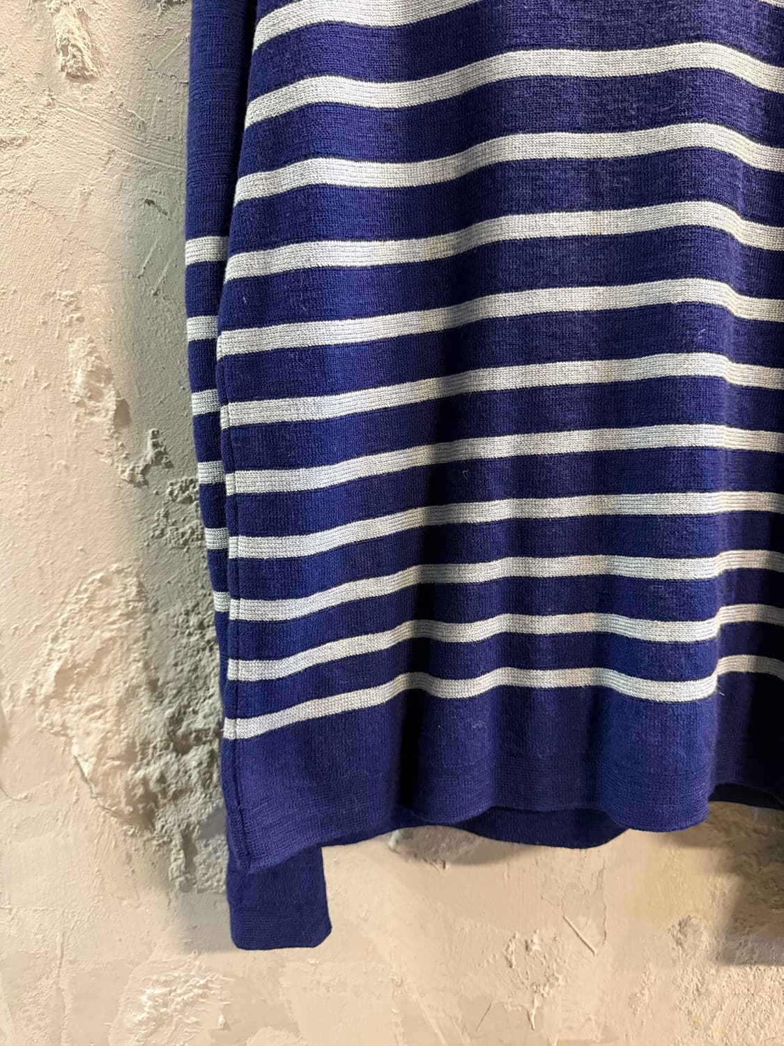 100 타임 TIME 스트라이프 울 니트 네이비 블루 상품이미지2