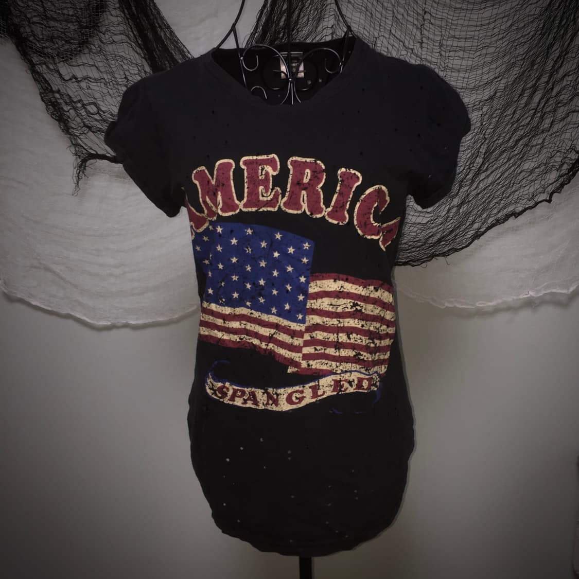 American flag punch detail T 상품이미지2