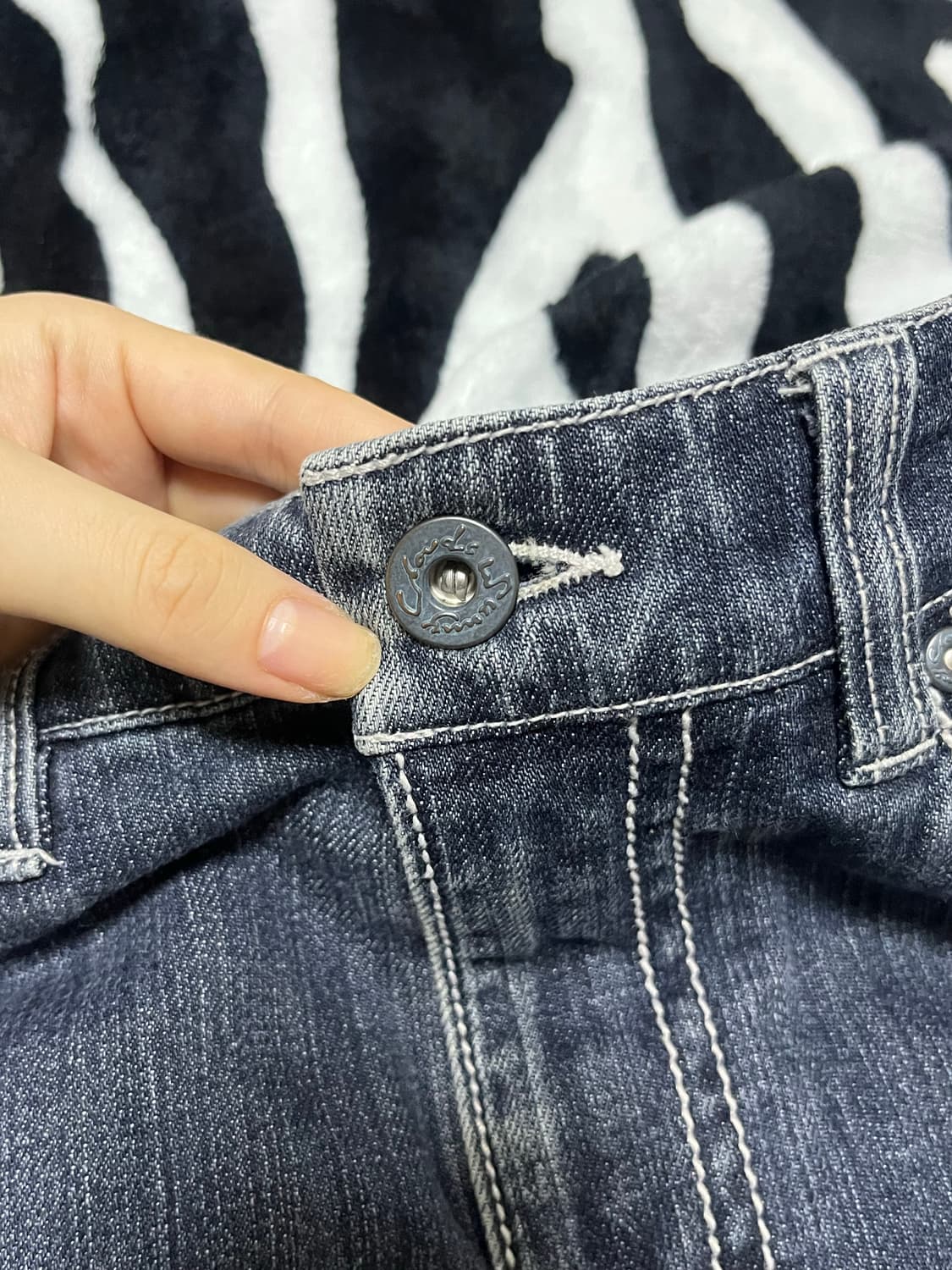 vintage denim long skirt 상품이미지3