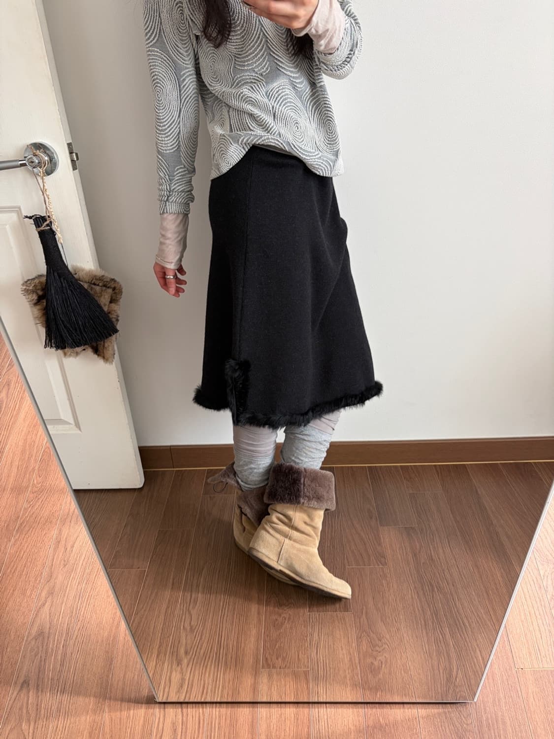 fur knit skirt 상품이미지3