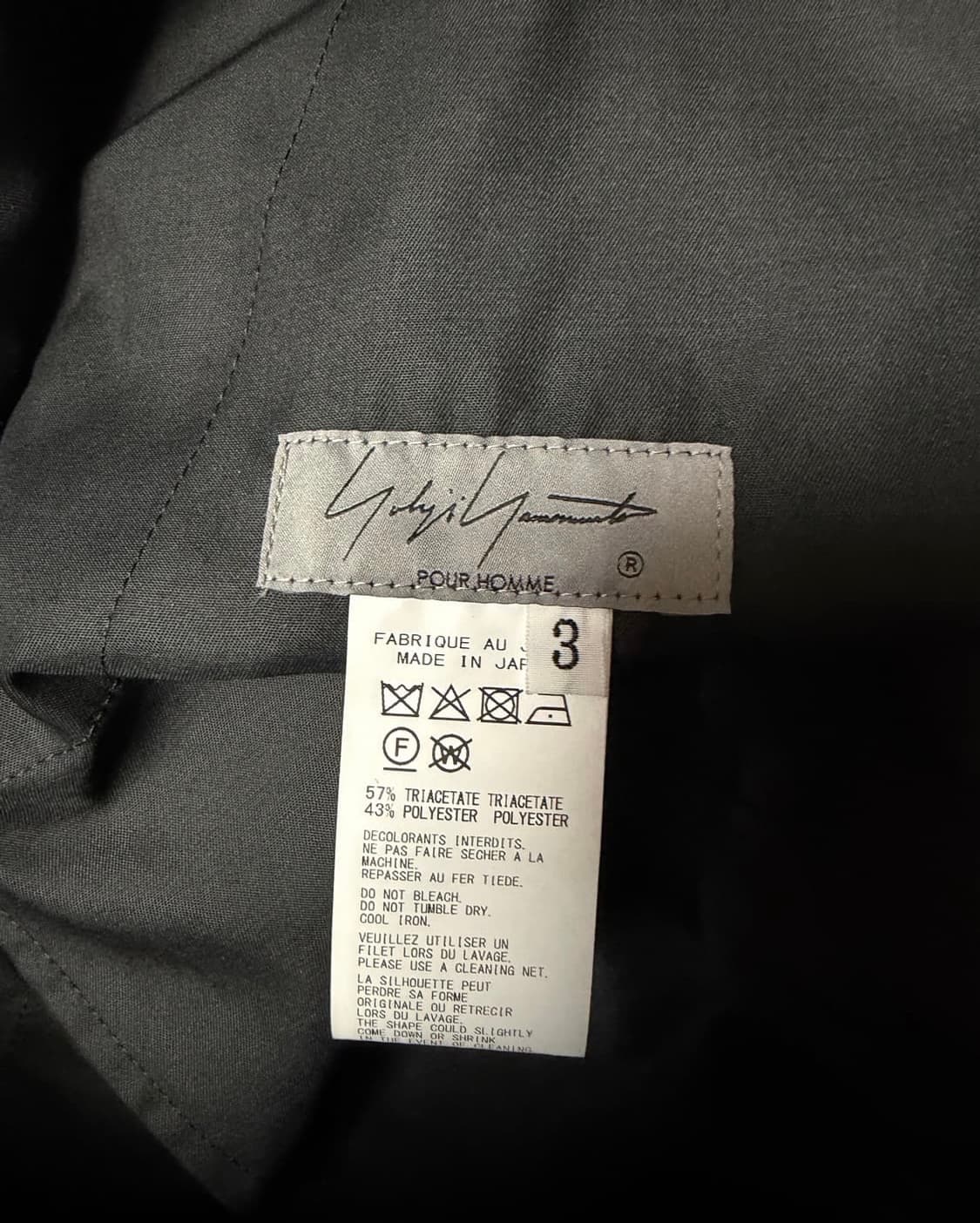 요지 야마모토 쁘르 옴므 턱시도 사루엘 펜츠 25SS  싸이즈 3 상품이미지6