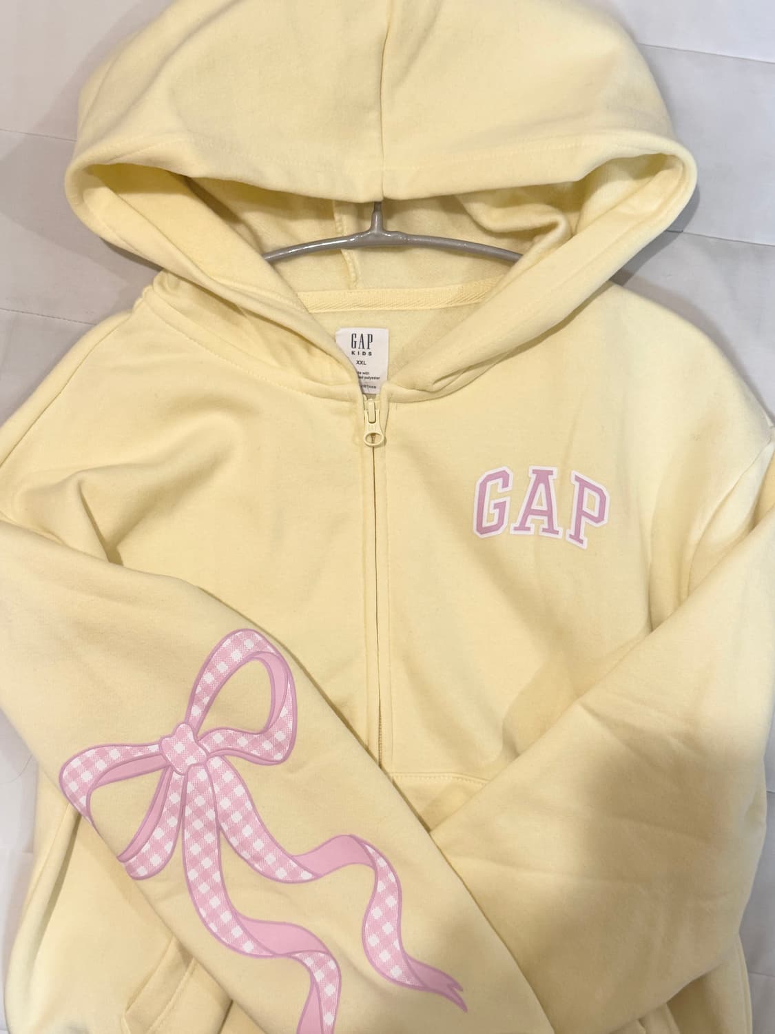 희귀) gap 갭 키즈 리본 레몬옐로우 후드집업 상품이미지1