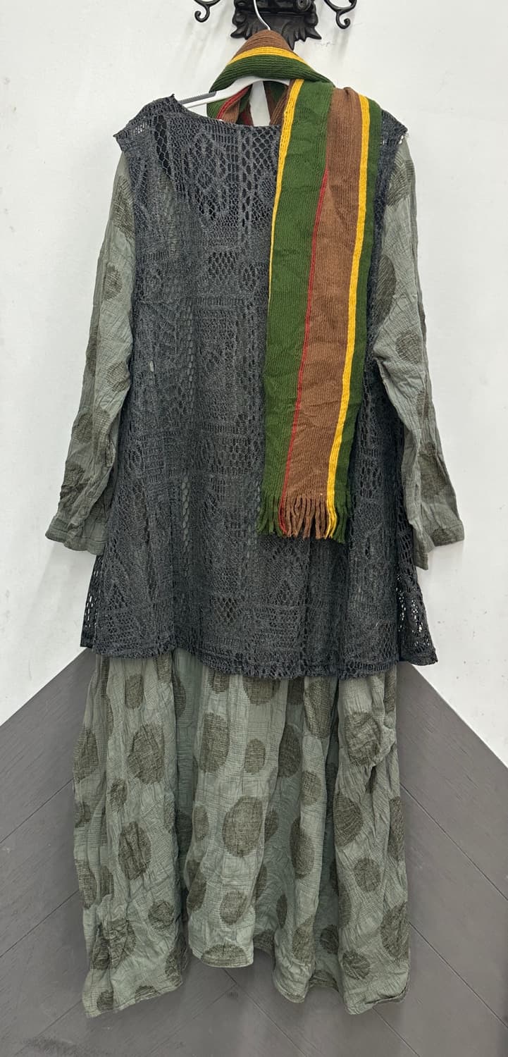 🪇하구미의 히피 코디세트🪇 크로셰 도트 원피스 레이어드 그런지 상품이미지3